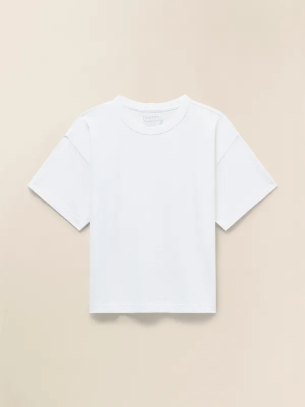 Sunwashed Regenerative Vintage Tee - White sold by Faherty