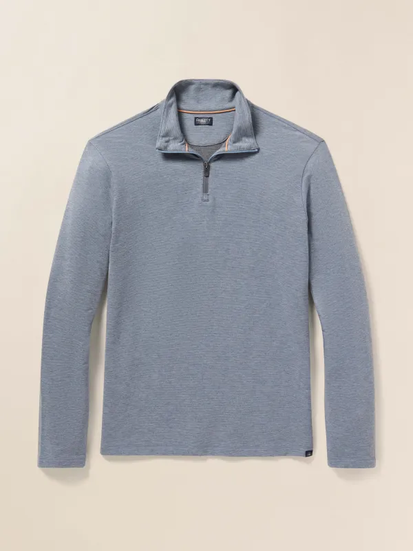 Movement™ Quarter Zip - Charcoal Stream Stripe sold by Faherty