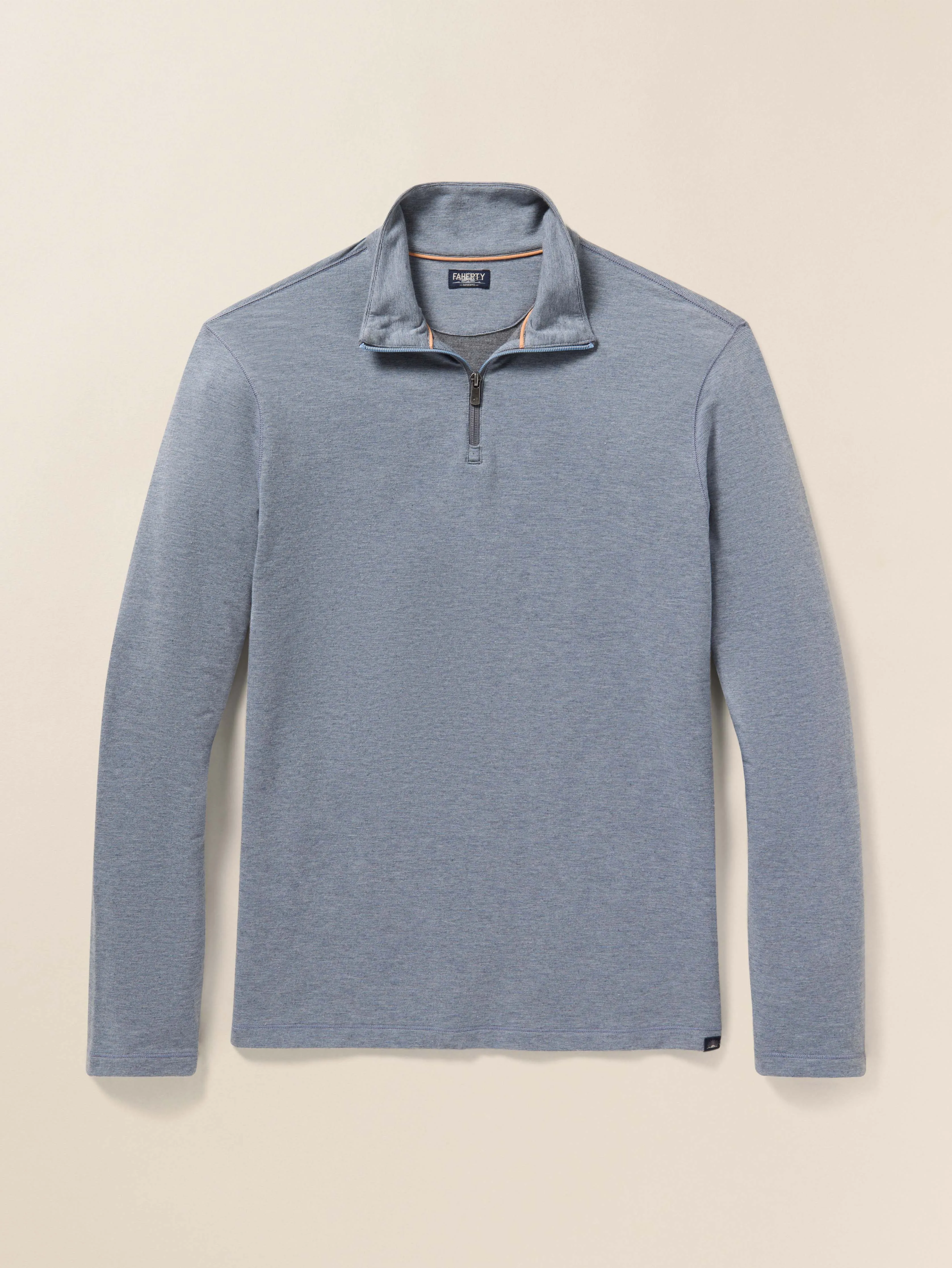 Movement™ Quarter Zip - Charcoal Stream Stripe sold by Faherty