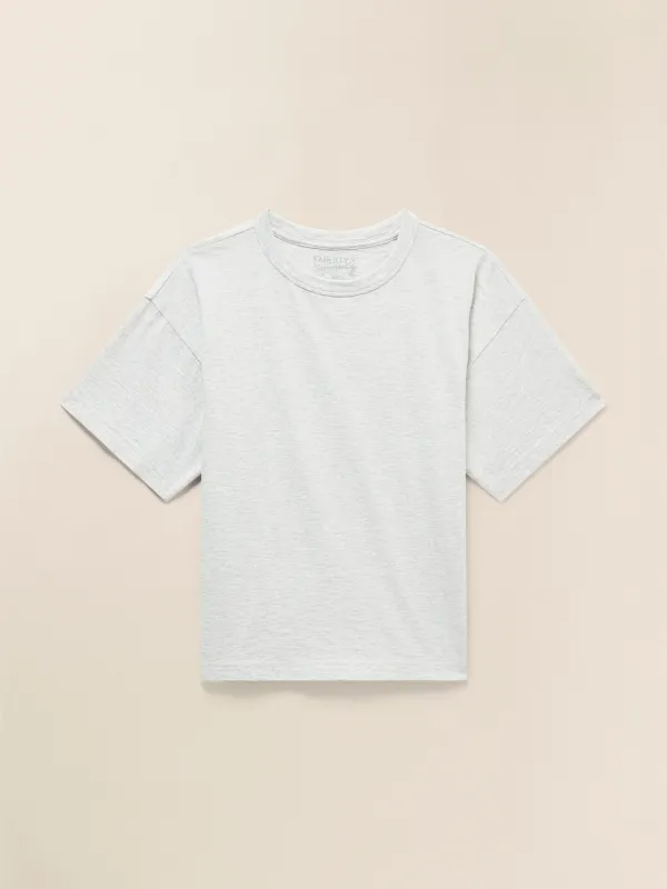 Sunwashed Regenerative Vintage Tee - Light Grey Heather sold by Faherty