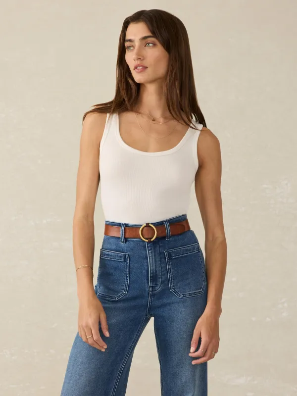 Featherweight Freestyle Tank - Egret sold by Faherty