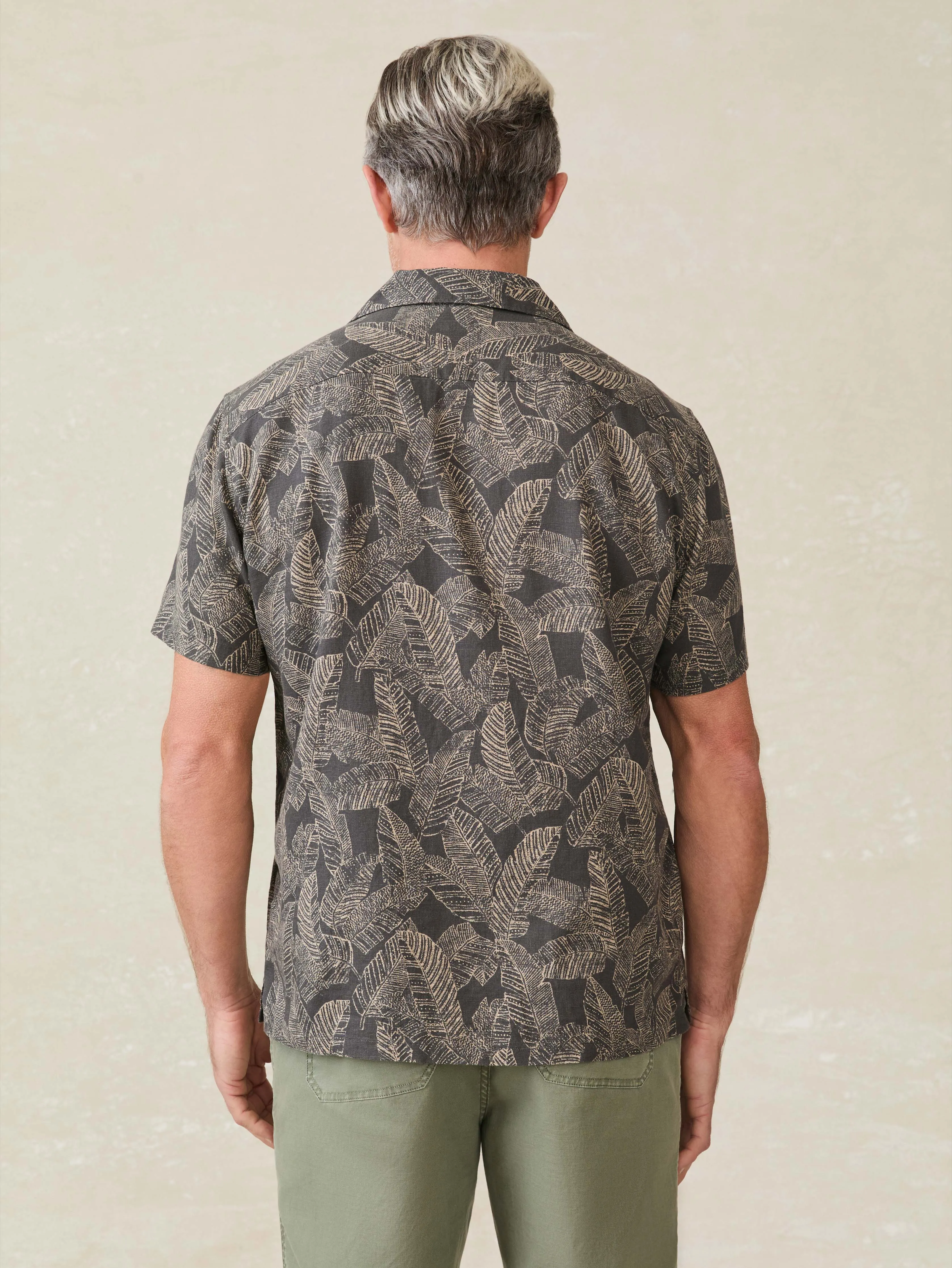 Short-Sleeve Breeze Camp Shirt - Graphite Rainforest sold by Faherty product image thumbnail 3