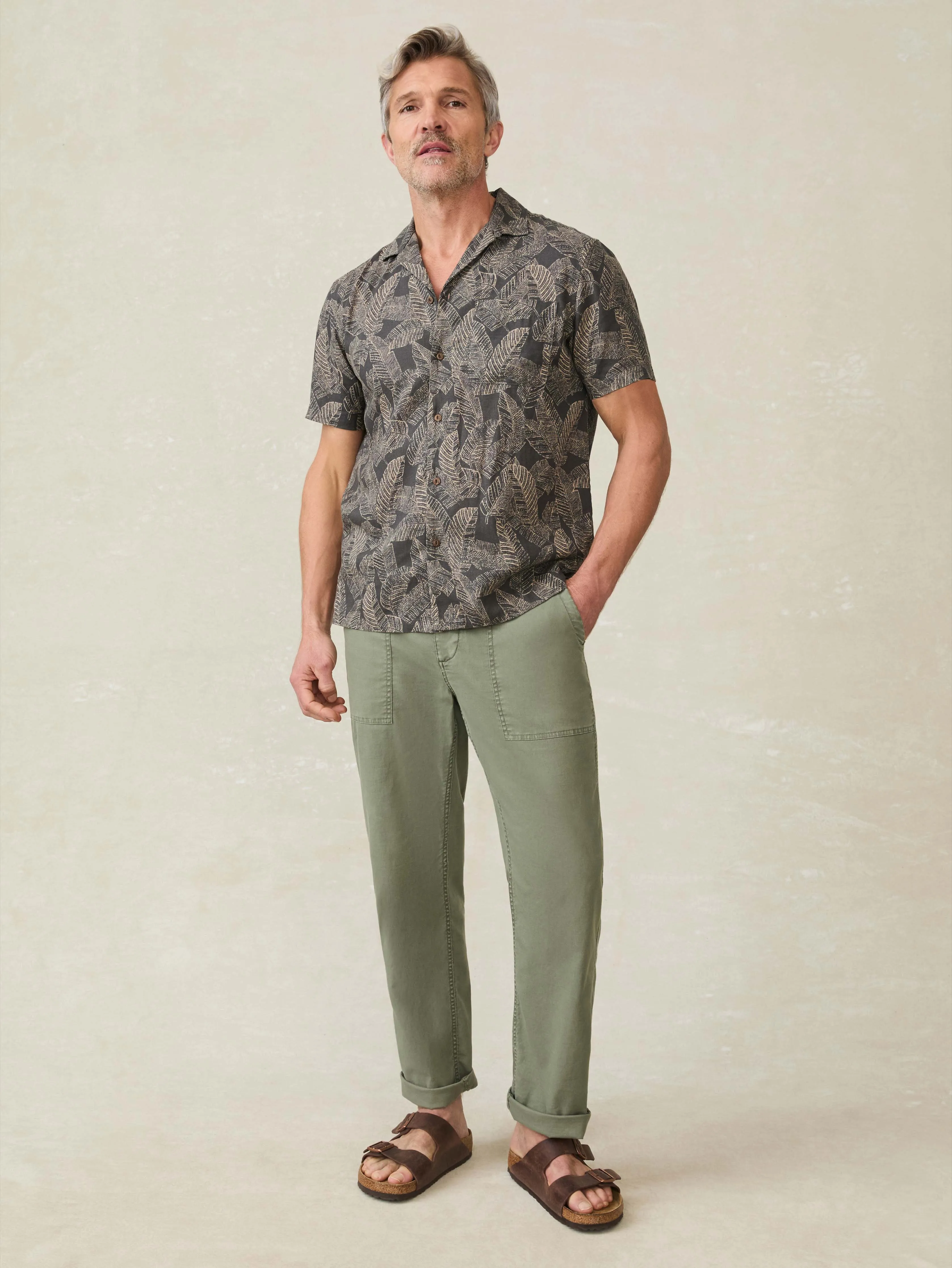 Short-Sleeve Breeze Camp Shirt - Graphite Rainforest sold by Faherty product image thumbnail 5