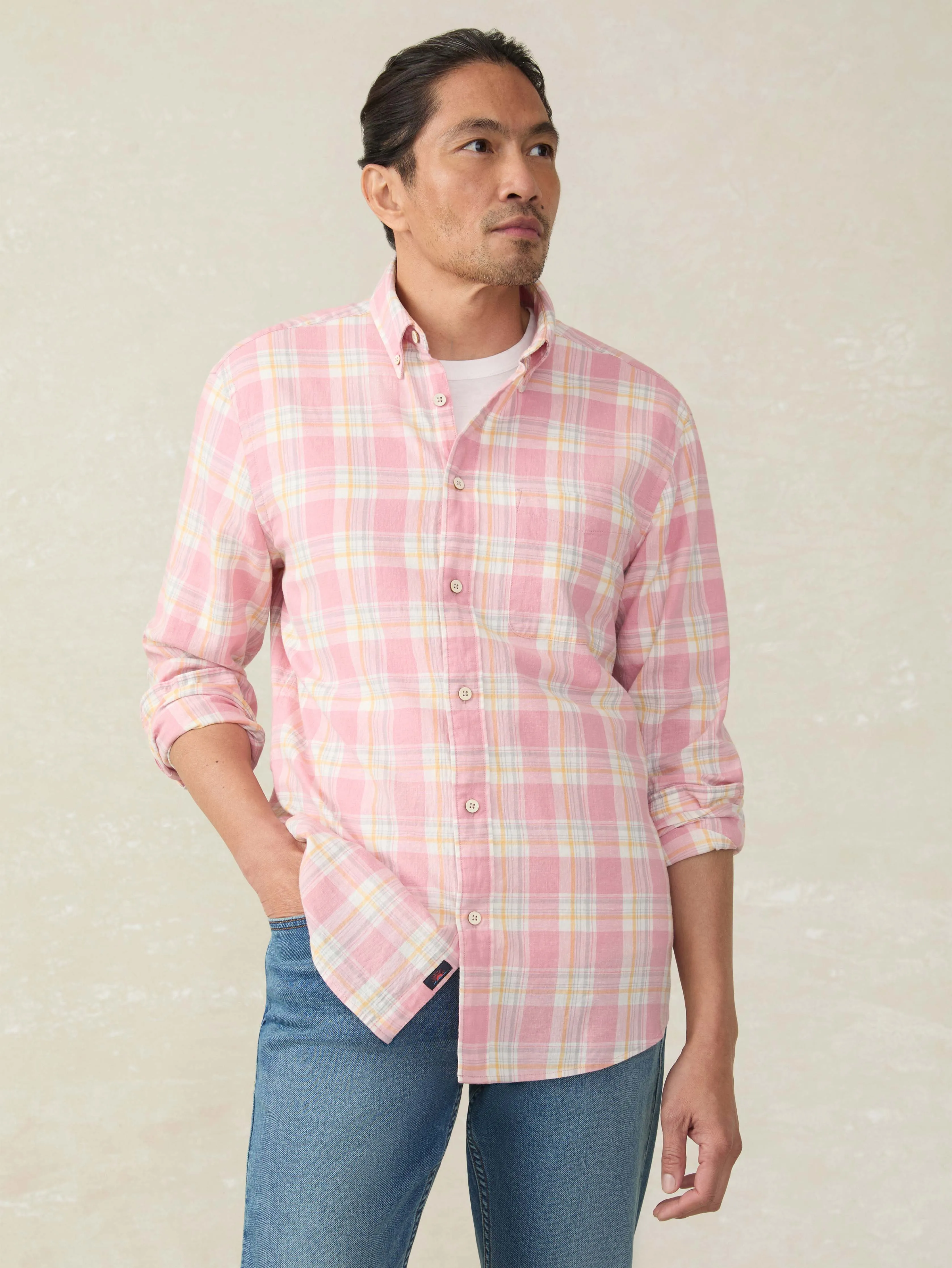 Long-Sleeve Breeze Shirt - Redstone Valley Plaid sold by Faherty