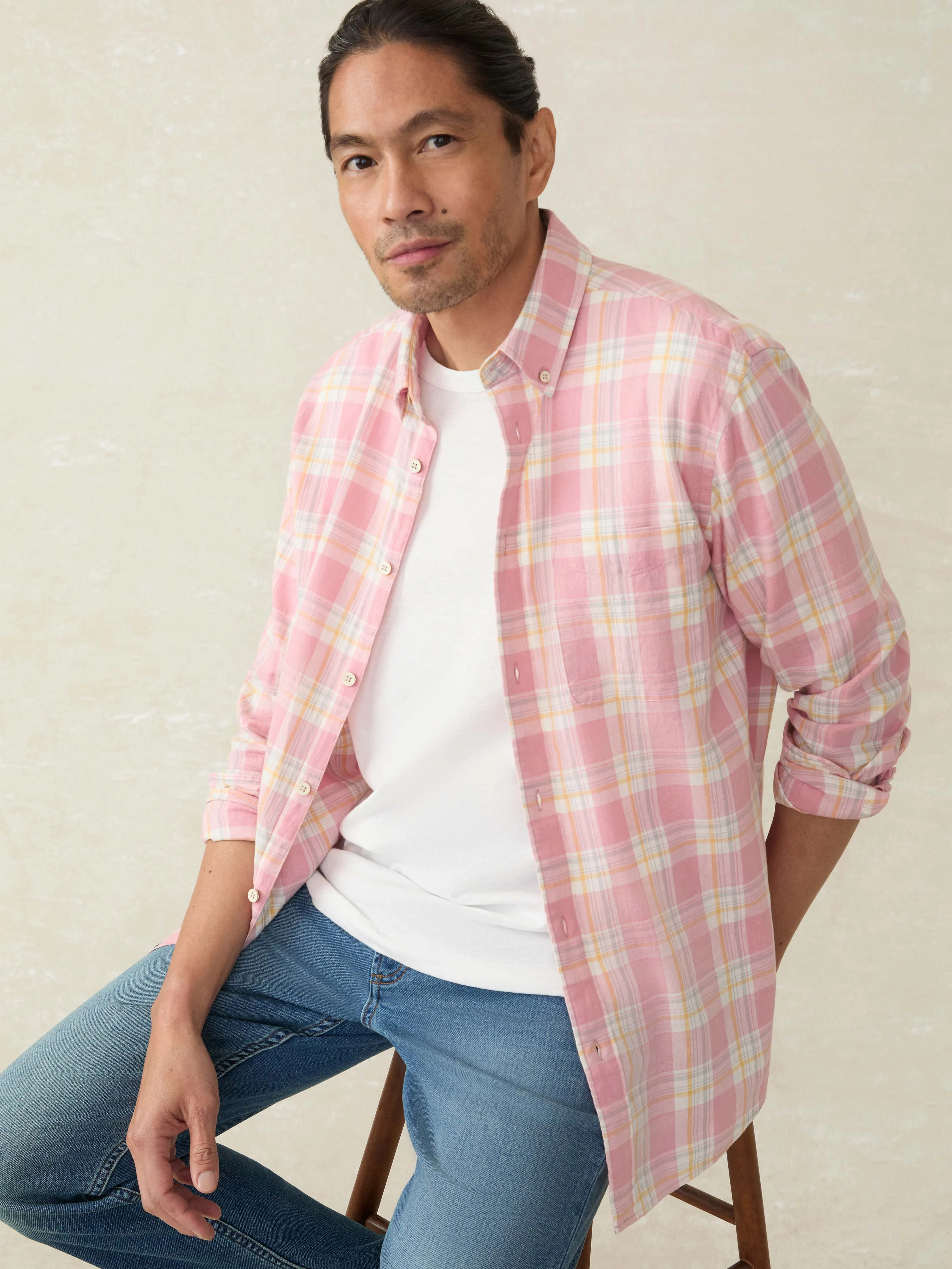 Long-Sleeve Breeze Shirt - Redstone Valley Plaid sold by Faherty product image thumbnail 5