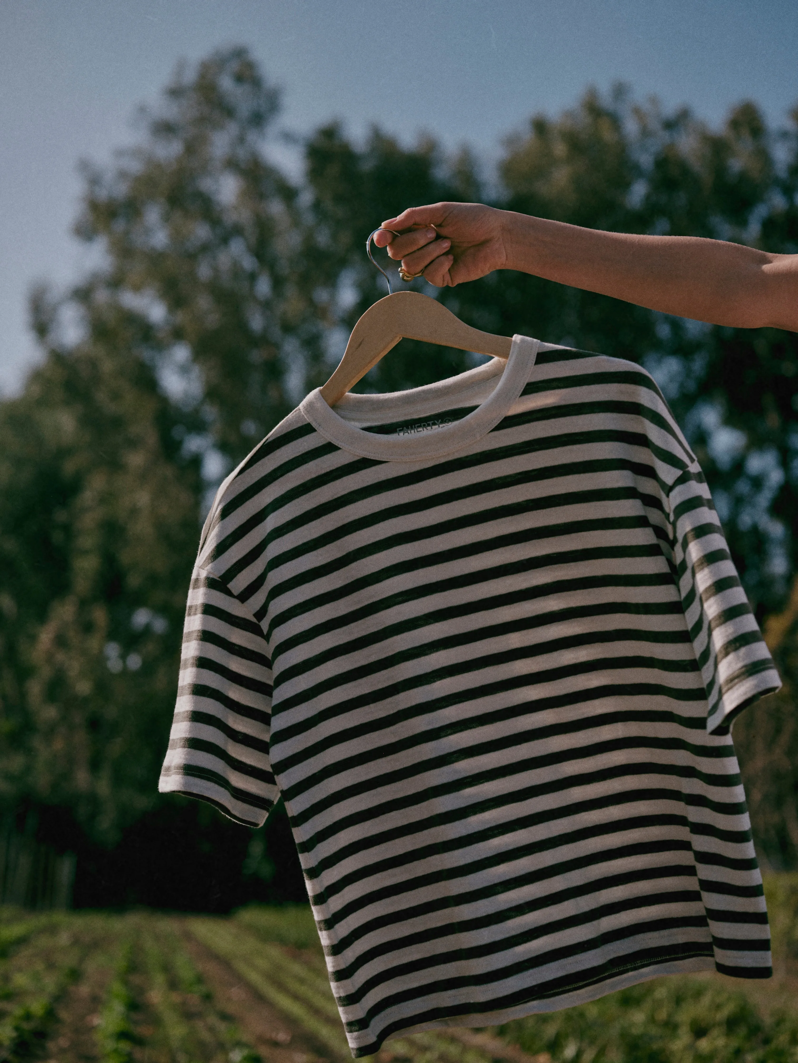 Organic Cotton Sunwashed Slub Vintage Tee - Brookline Stripe sold by Faherty product image thumbnail 3