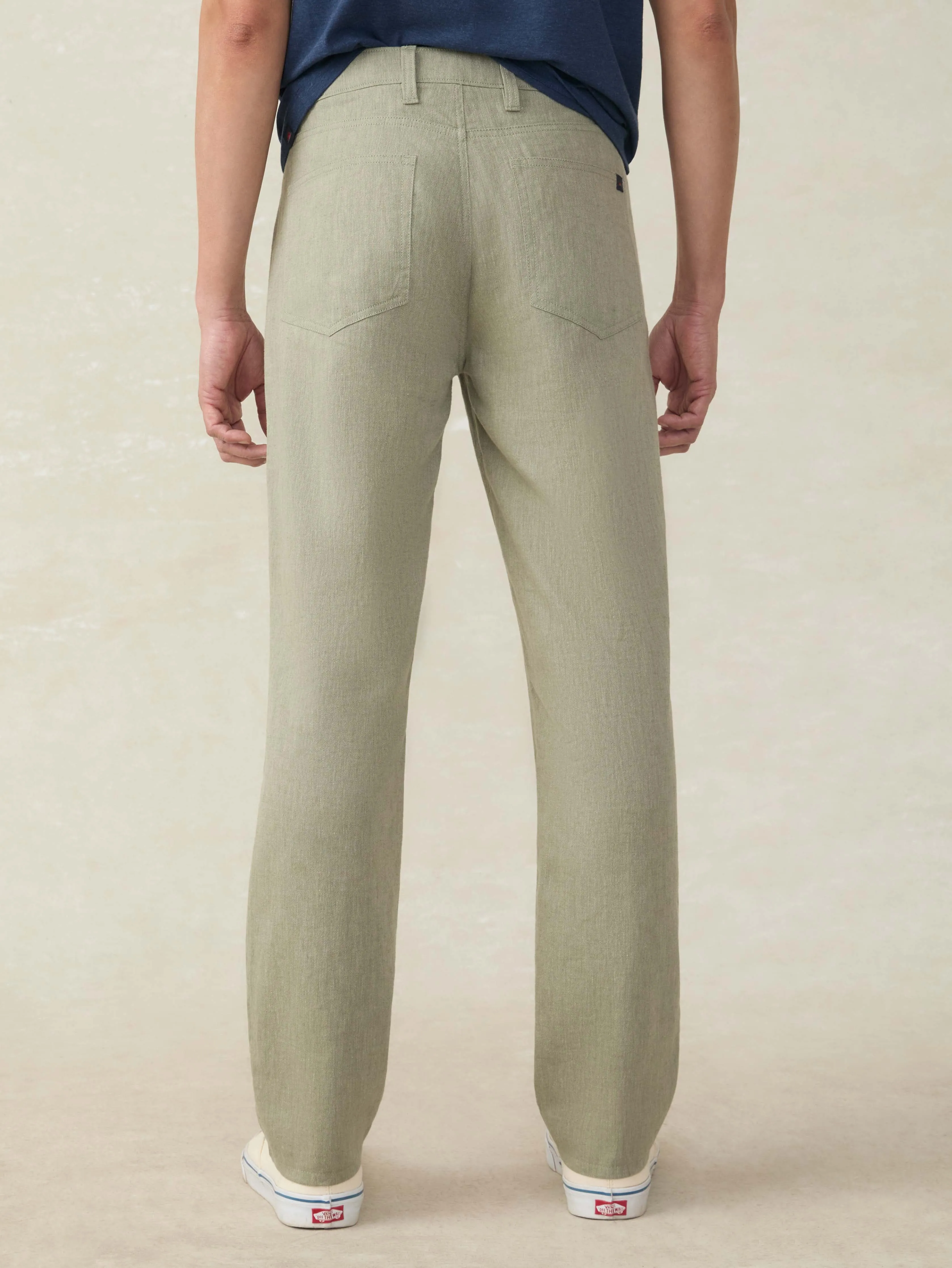 Movement™ Linen 5-Pocket Pant - Sage Cliff sold by Faherty product image thumbnail 3