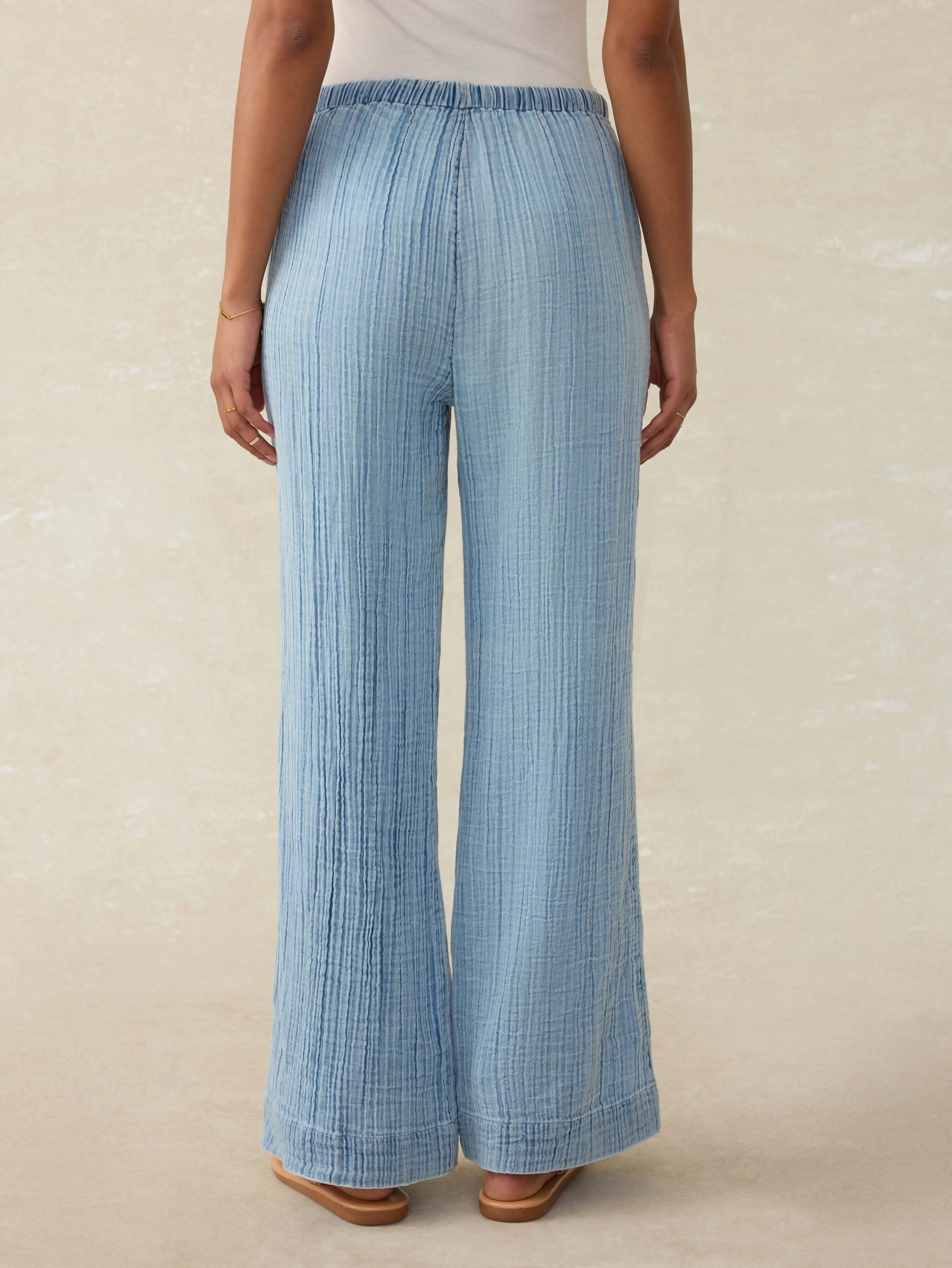 Laidback Gauze Pant - Light Indigo Wash sold by Faherty product image thumbnail 3