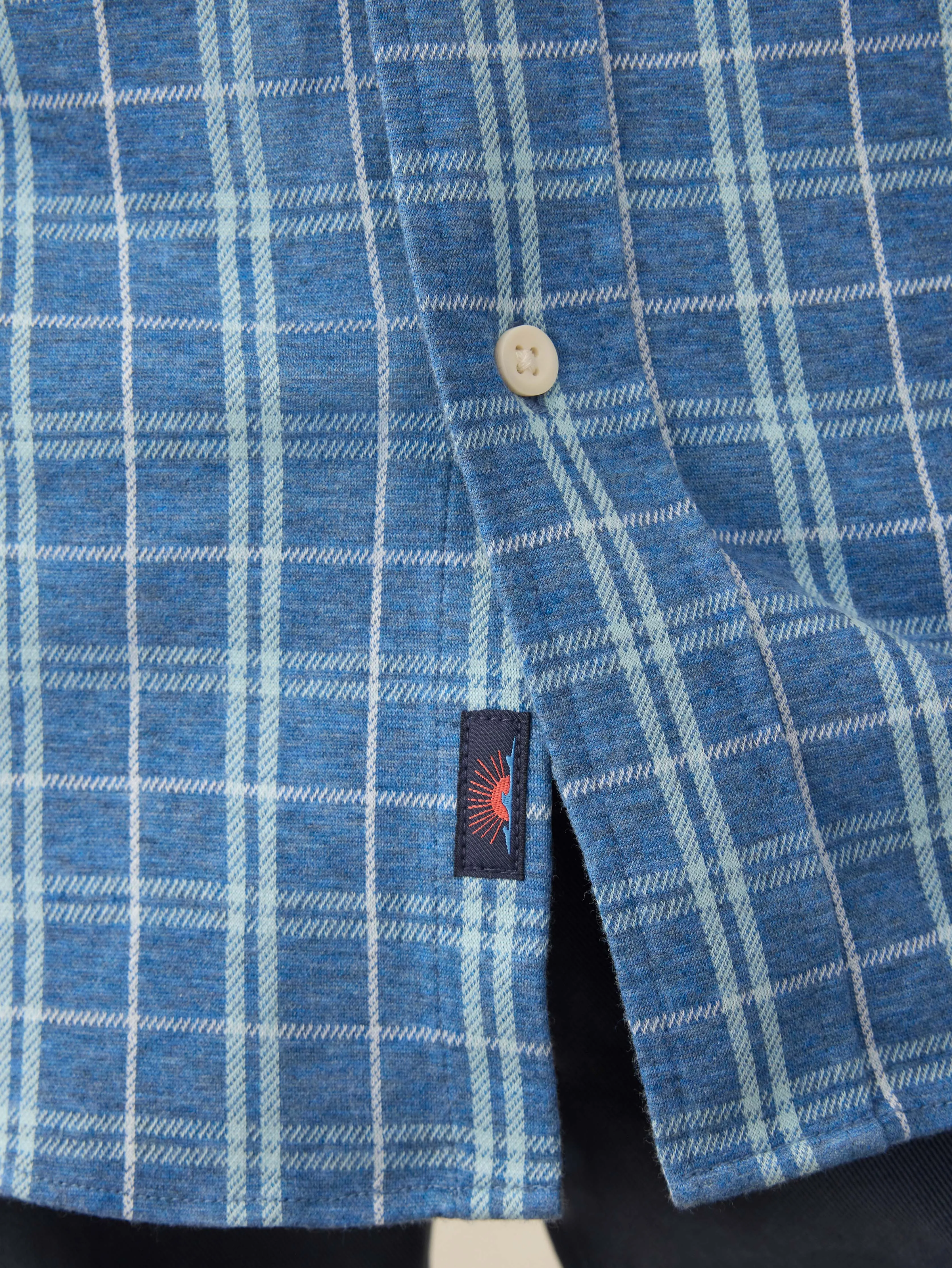 Coastline Knit Shirt - Ocean Sky Plaid sold by Faherty product image thumbnail 2
