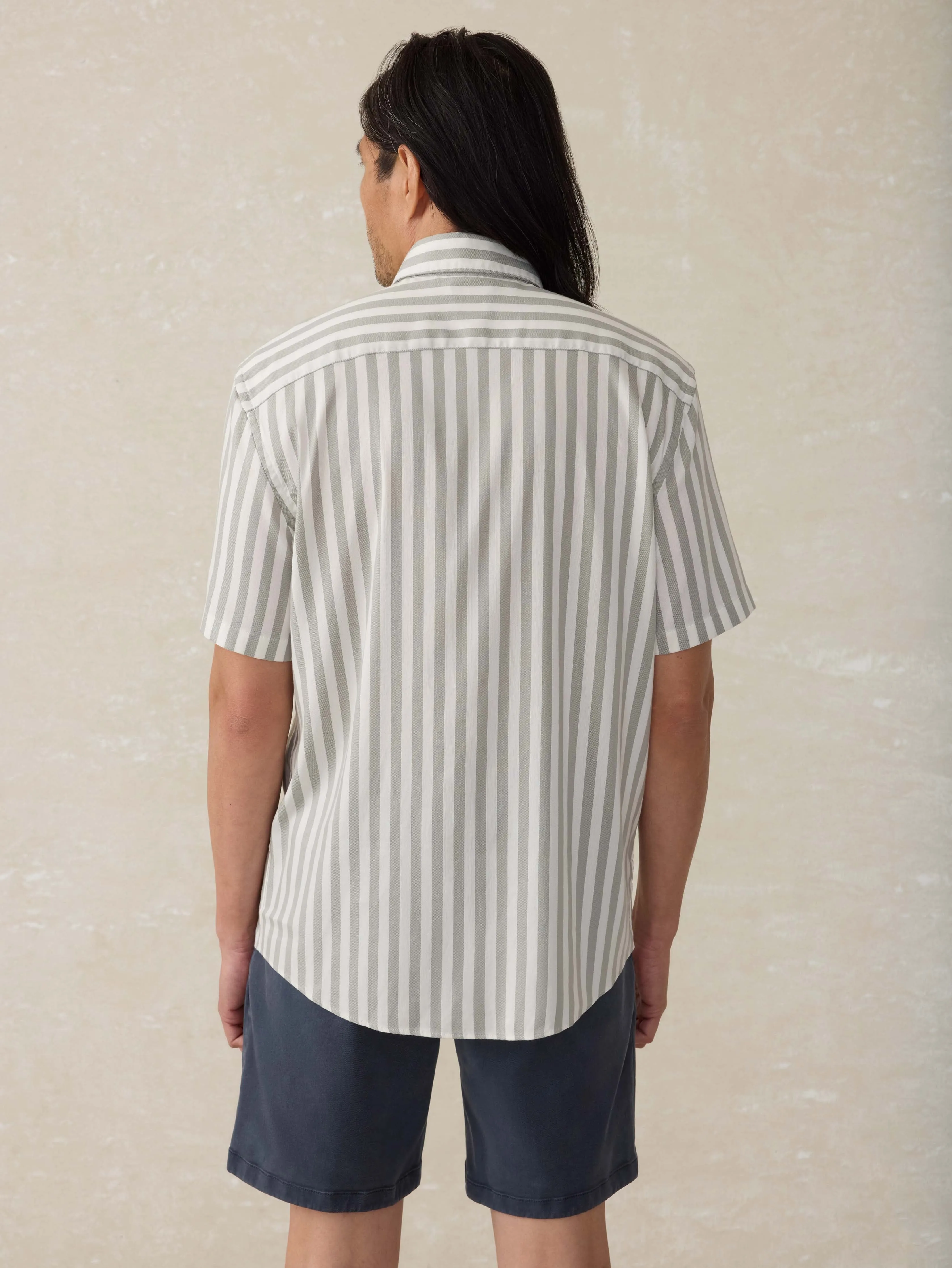 Short-Sleeve Movement™ Monterey Shirt - Clover Valley Stripe sold by Faherty