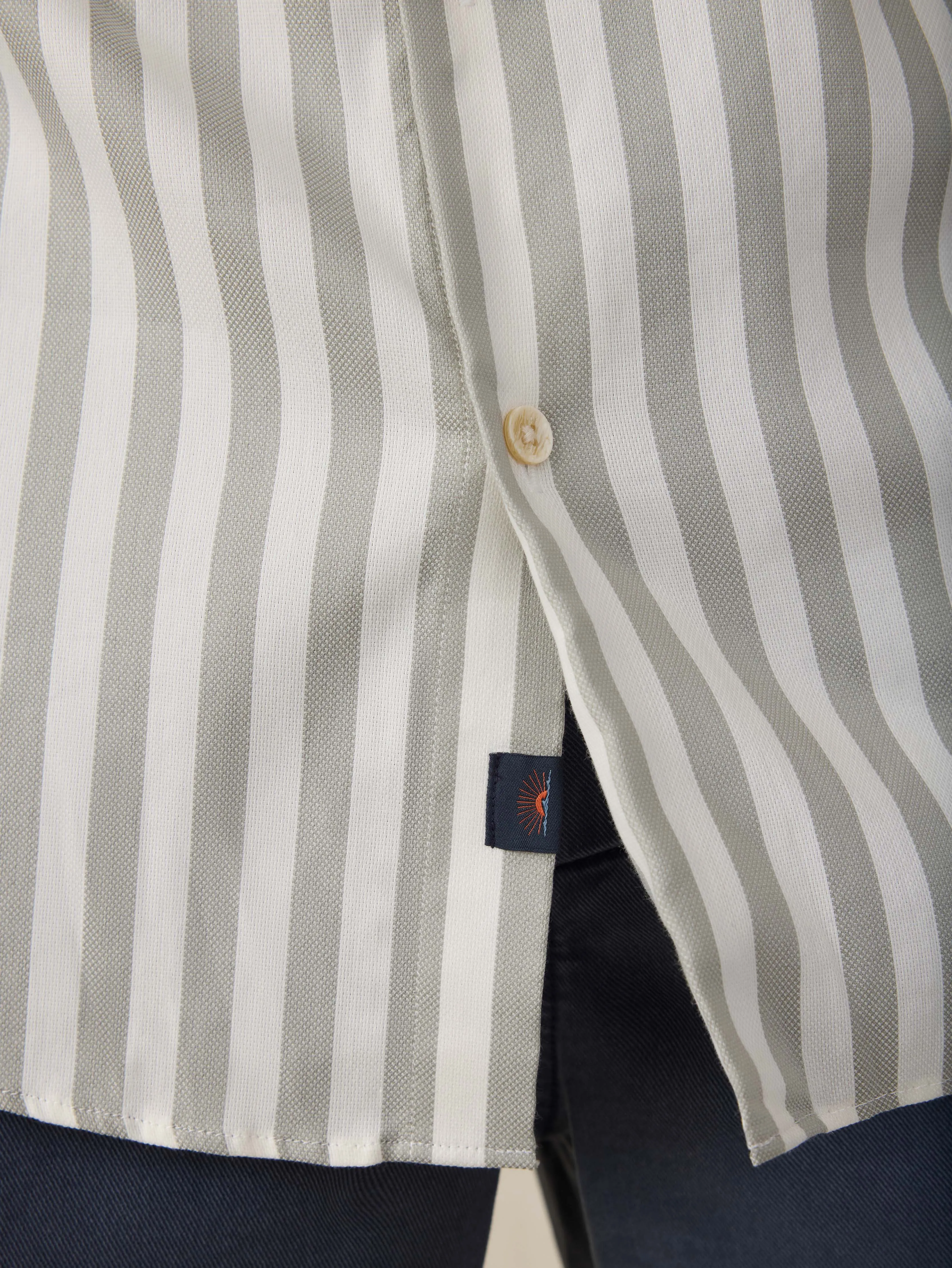 Short-Sleeve Movement™ Monterey Shirt - Clover Valley Stripe sold by Faherty product image thumbnail 2
