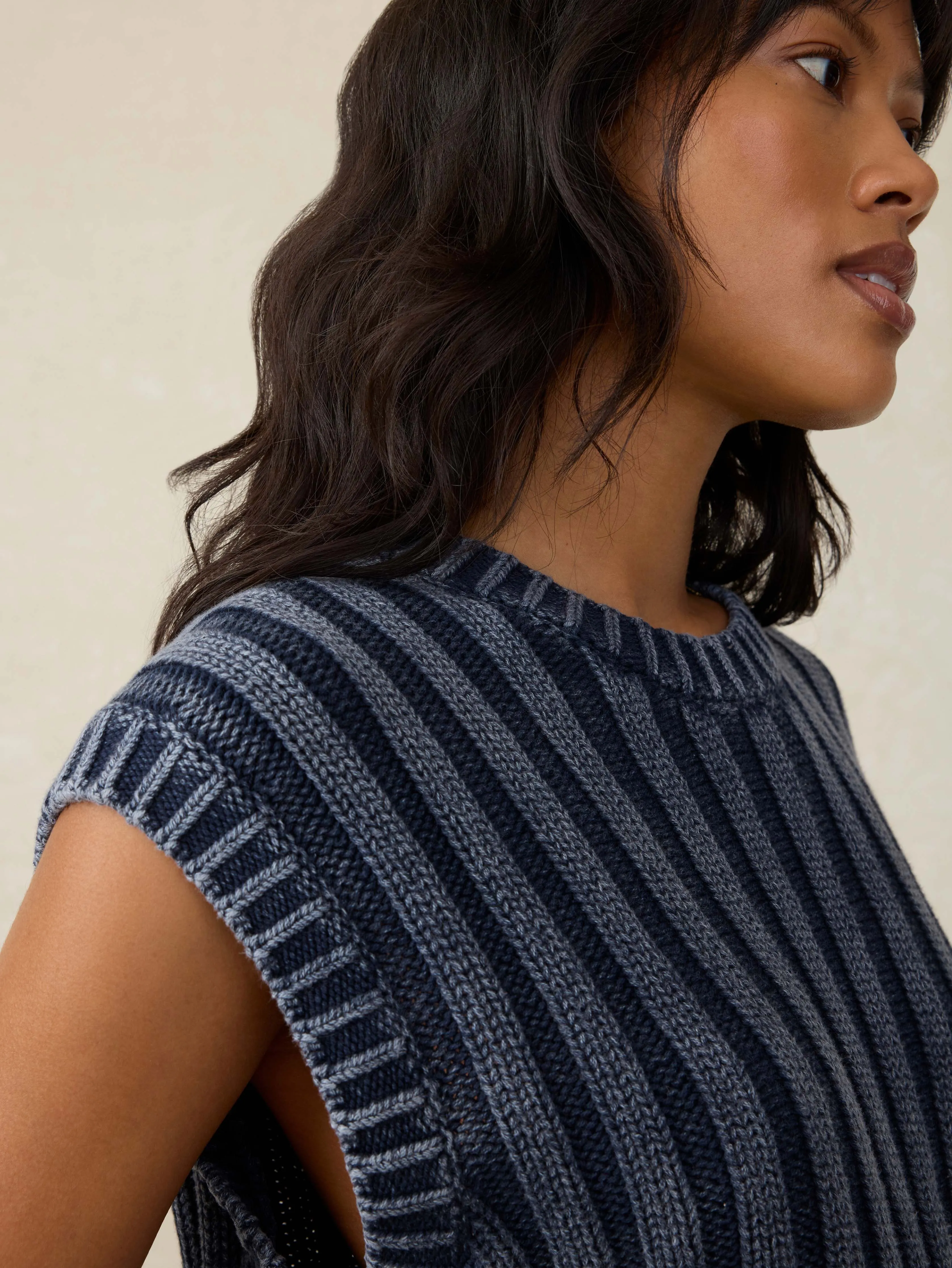 Sunwashed Sweater Vest - Navy Blazer sold by Faherty product image thumbnail 2