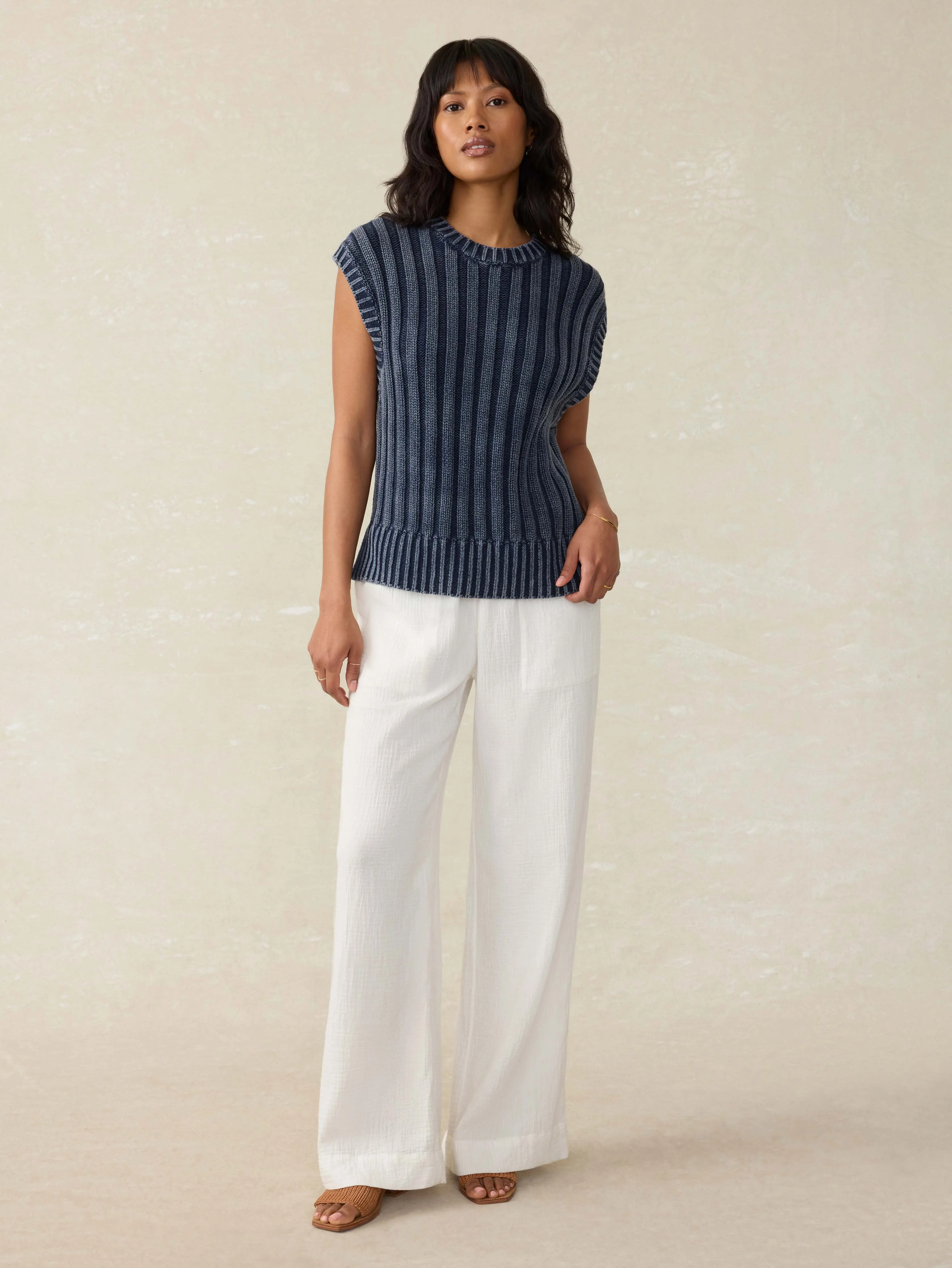 Sunwashed Sweater Vest - Navy Blazer sold by Faherty product image thumbnail 5