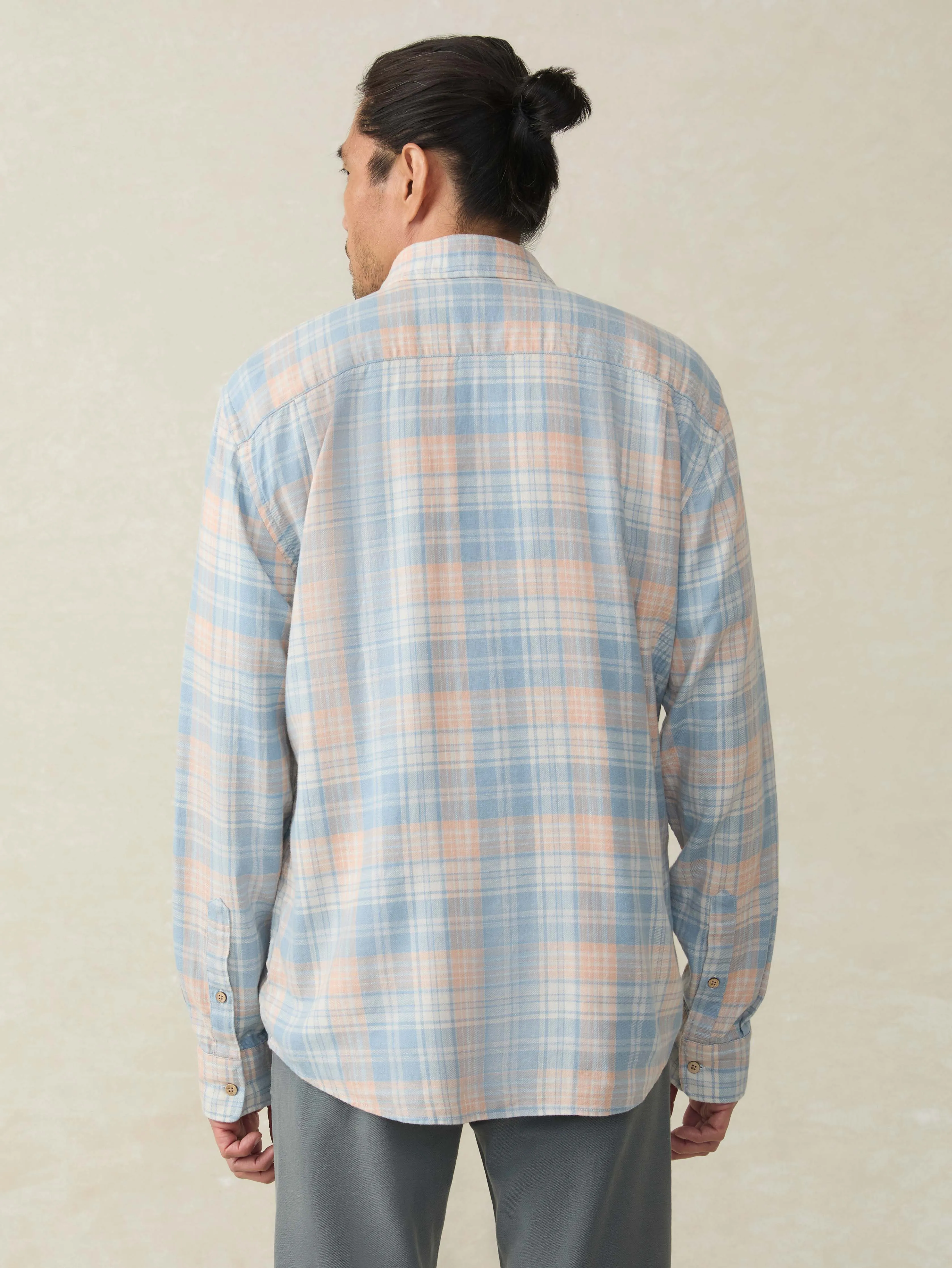 Long-Sleeve Breeze Shirt - Coral River Plaid sold by Faherty product image thumbnail 3