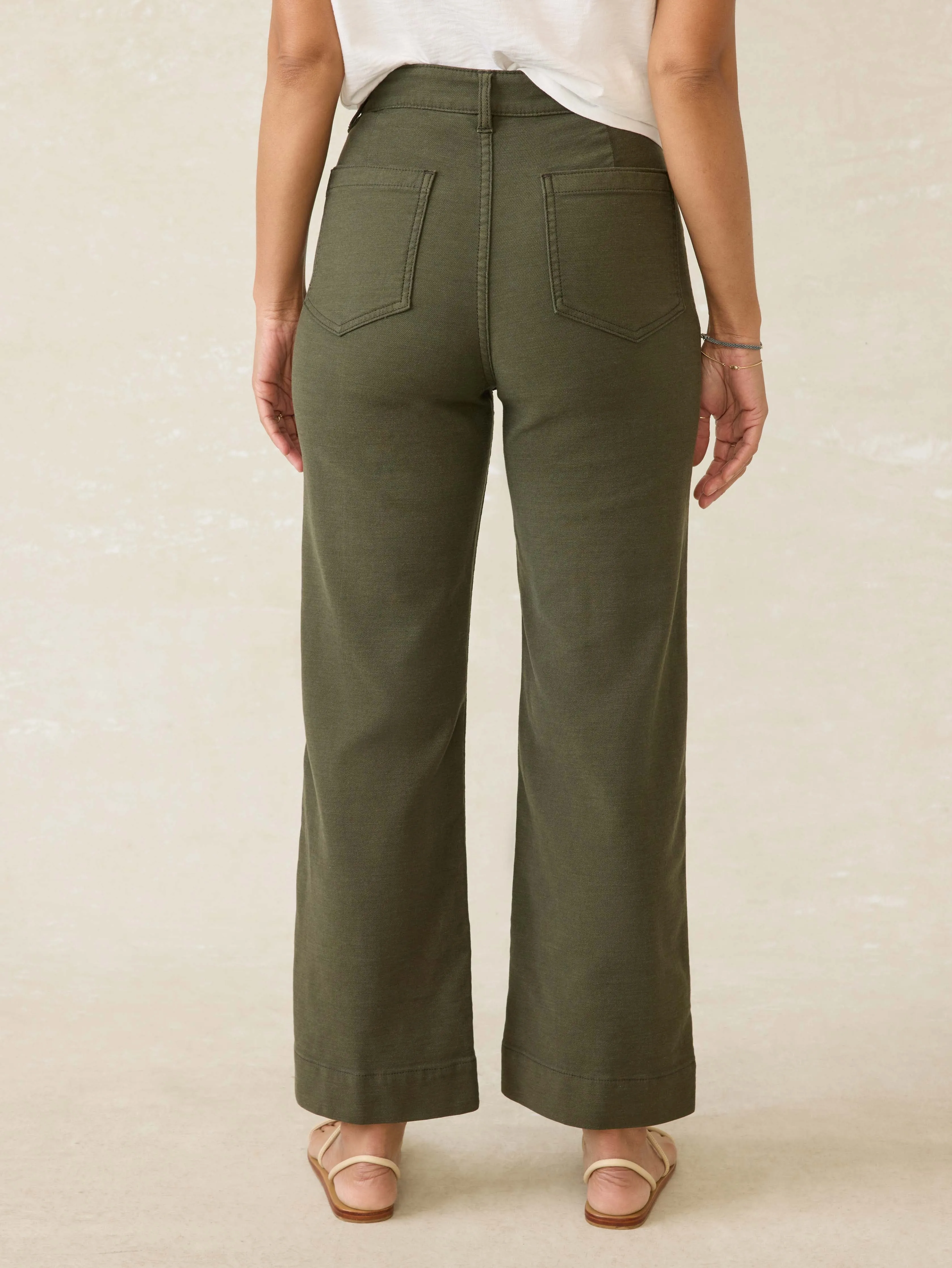 Stretch Terry Patch Pocket Ankle Pant - Forest Olive sold by Faherty product image thumbnail 4