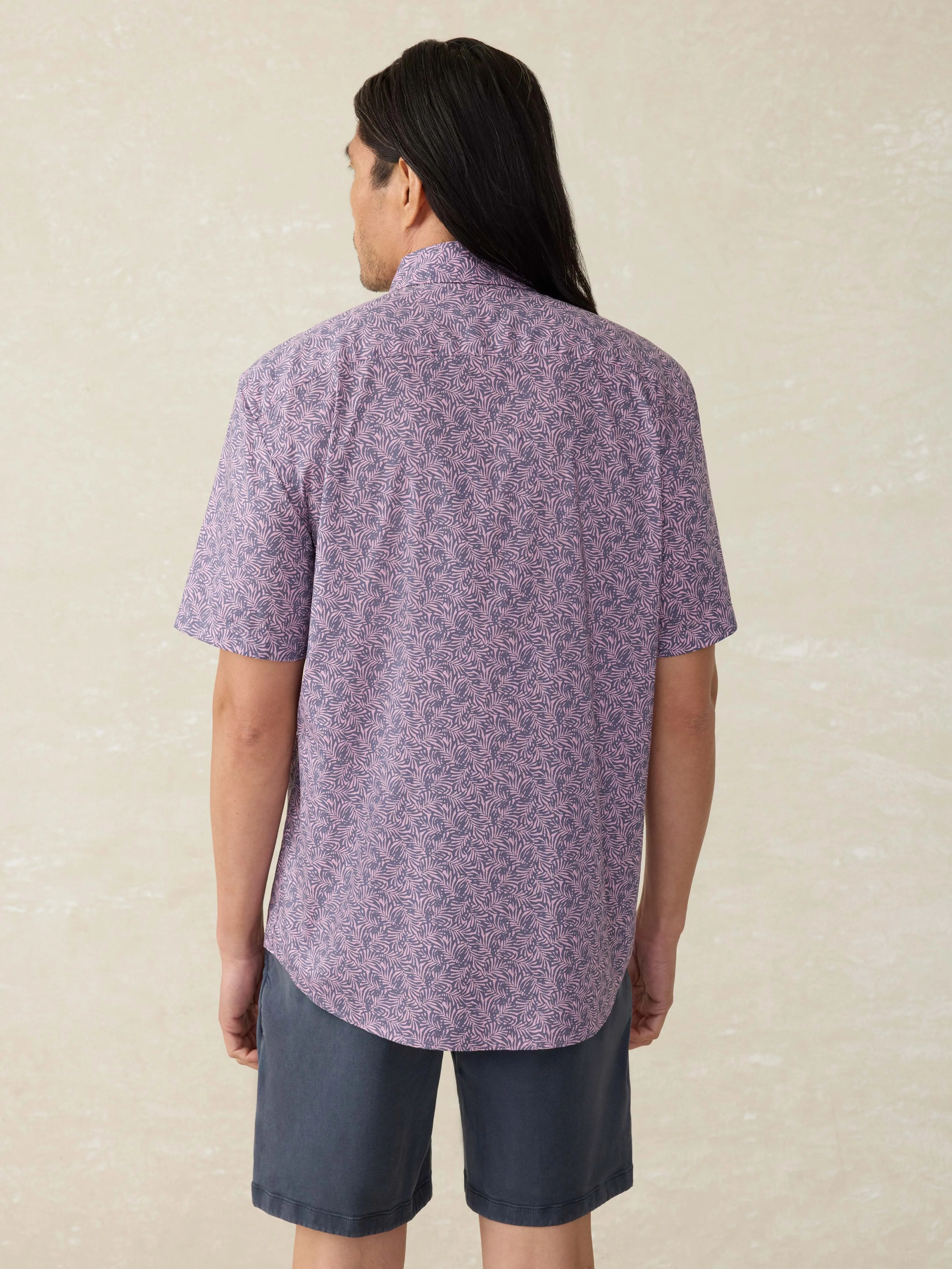 Short-Sleeve Movement™ Monterey Shirt - Lavender Sky Canopy sold by Faherty product image thumbnail 3