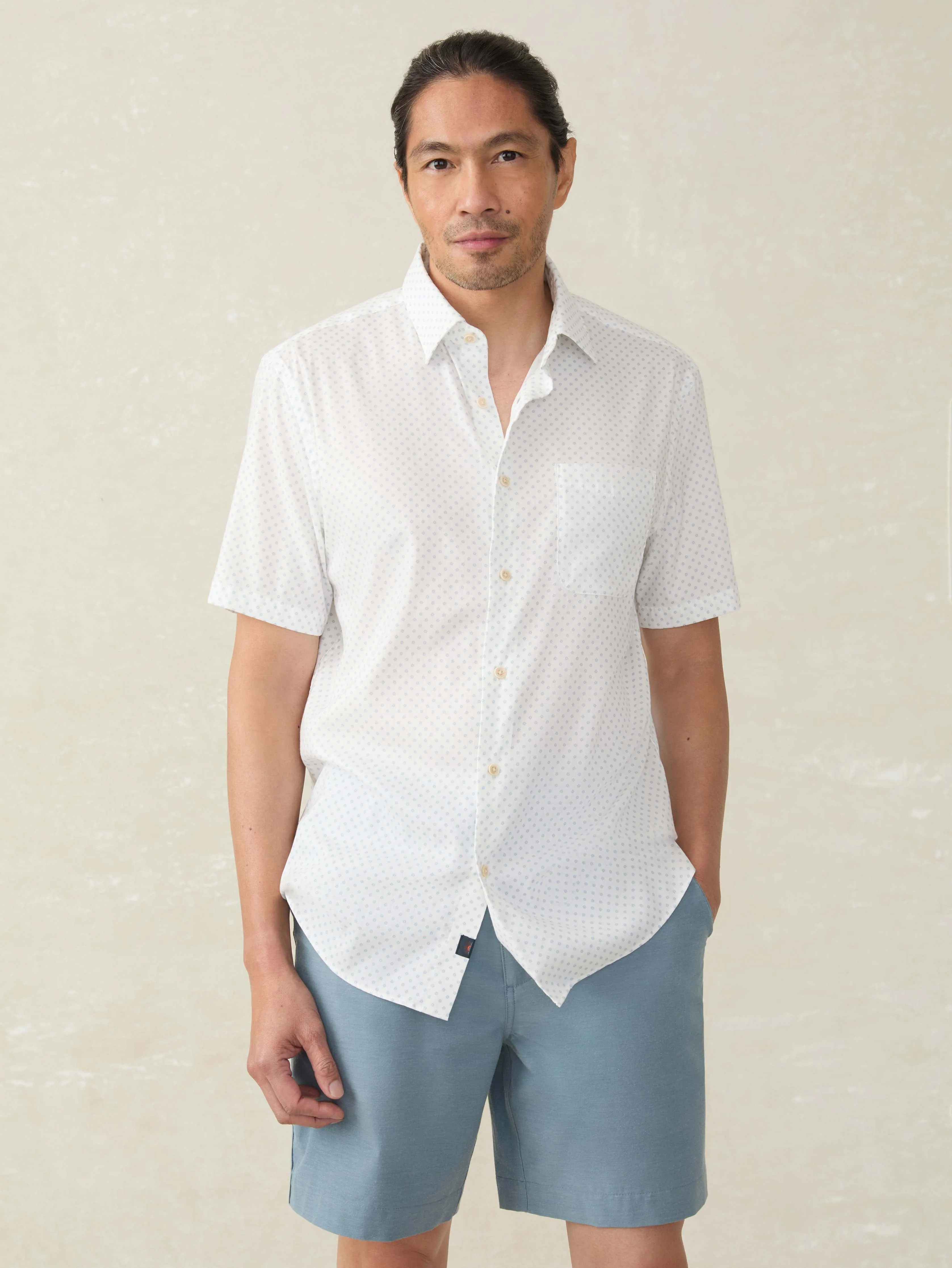 Short-Sleeve Movement™ Monterey Shirt - Mist Sunburst sold by Faherty