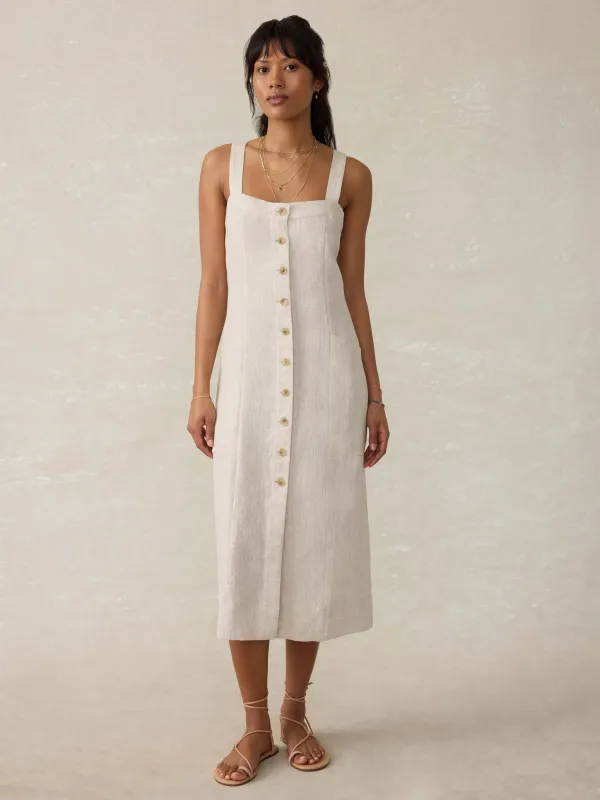 Linen Aurora Dress - Flax sold by Faherty