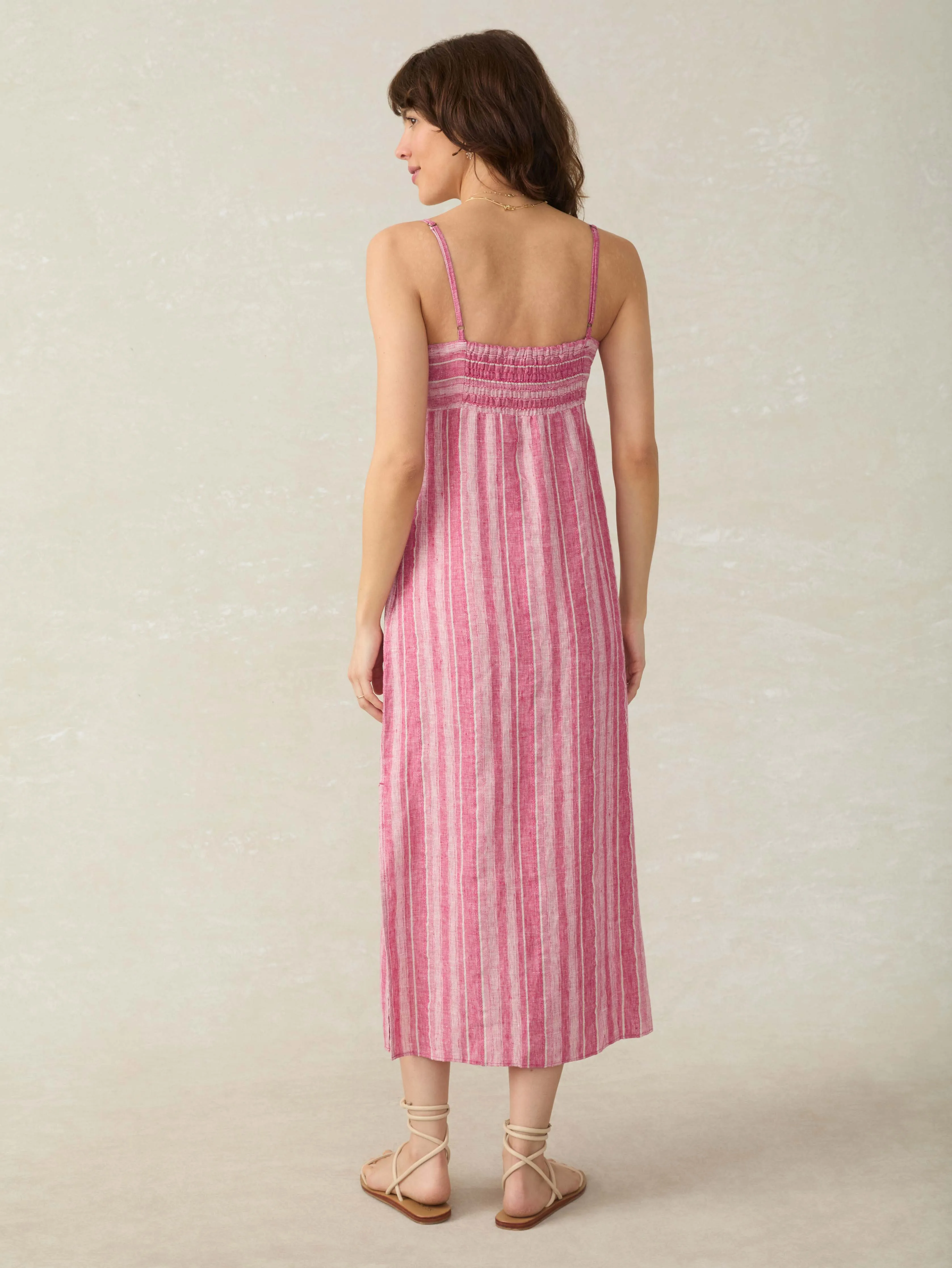 Sienna Linen Sun Dress - Granita Stripe sold by Faherty product image thumbnail 3