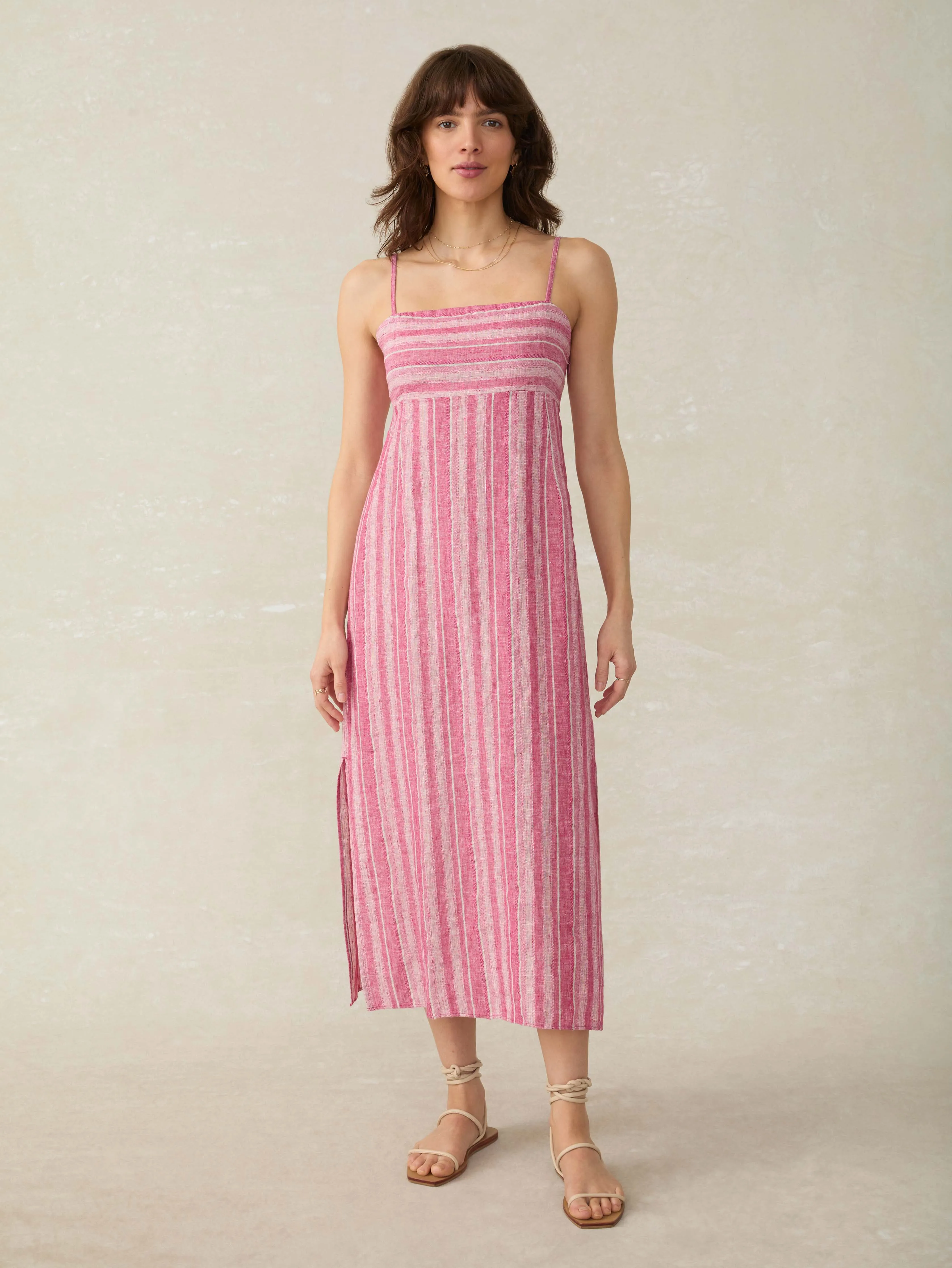 Sienna Linen Sun Dress - Granita Stripe sold by Faherty product image thumbnail 5