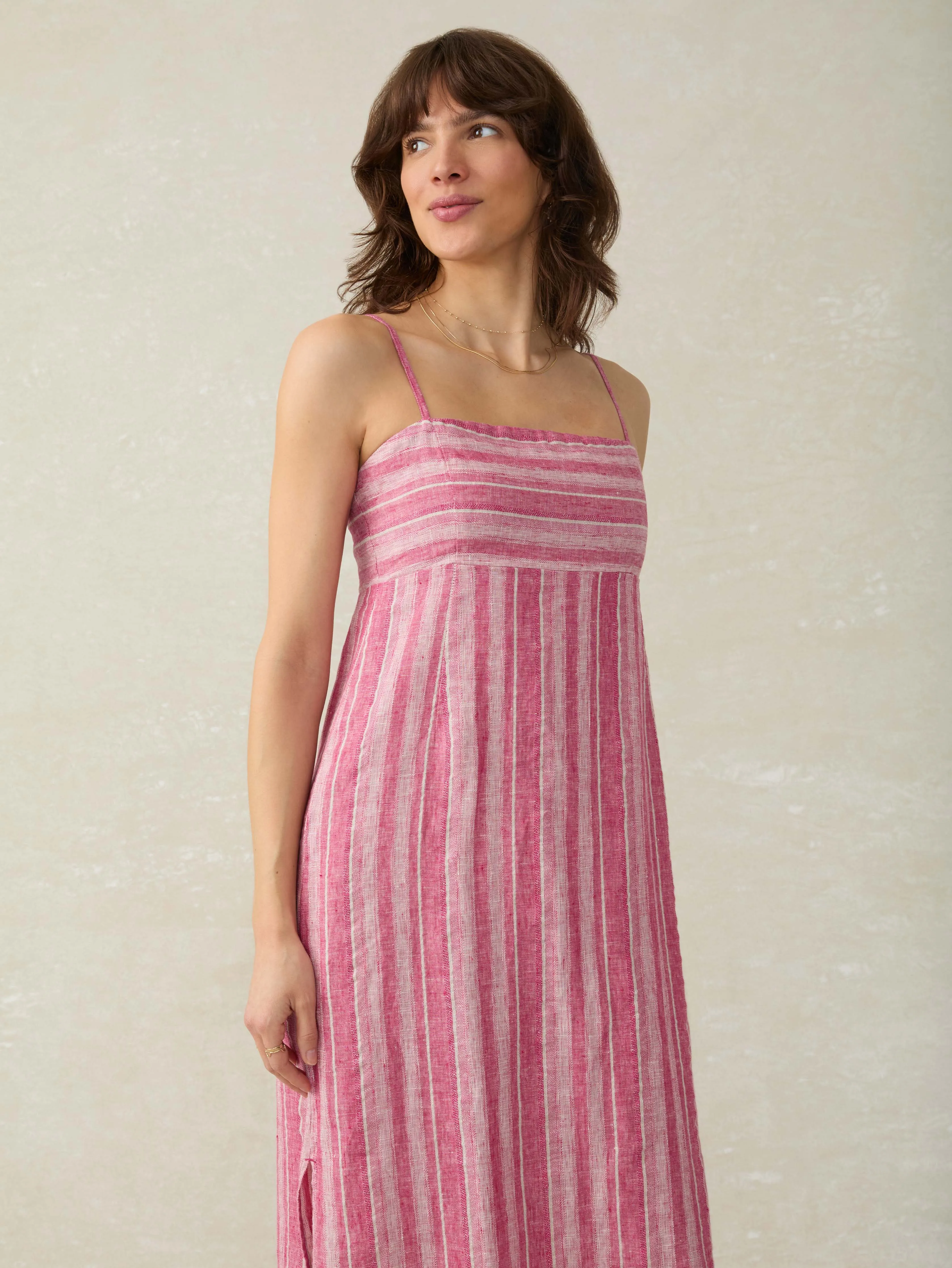 Sienna Linen Sun Dress - Granita Stripe sold by Faherty product image thumbnail 4