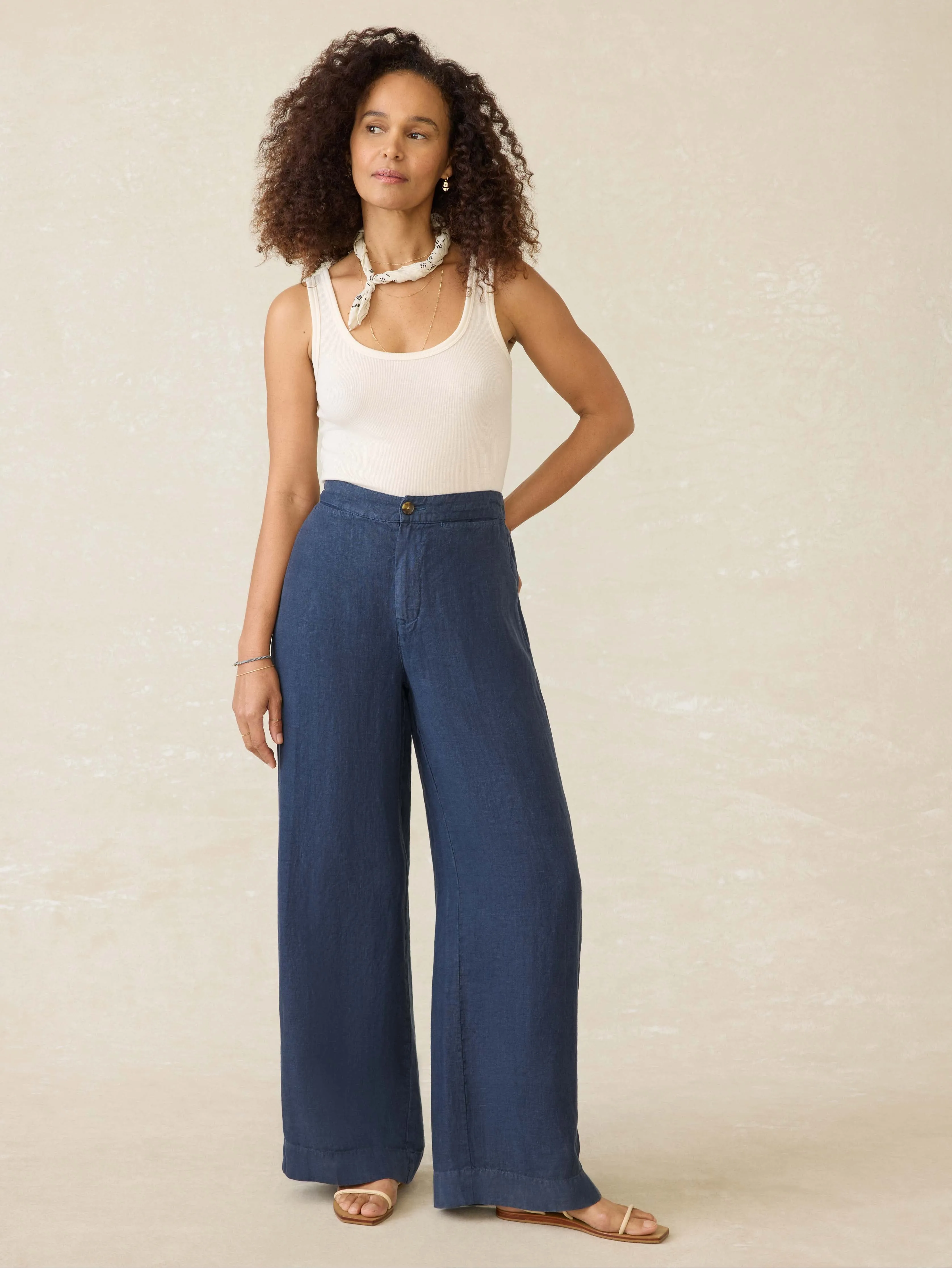 Sun Strider Linen Pant - Deep Sea Navy sold by Faherty product image thumbnail 2