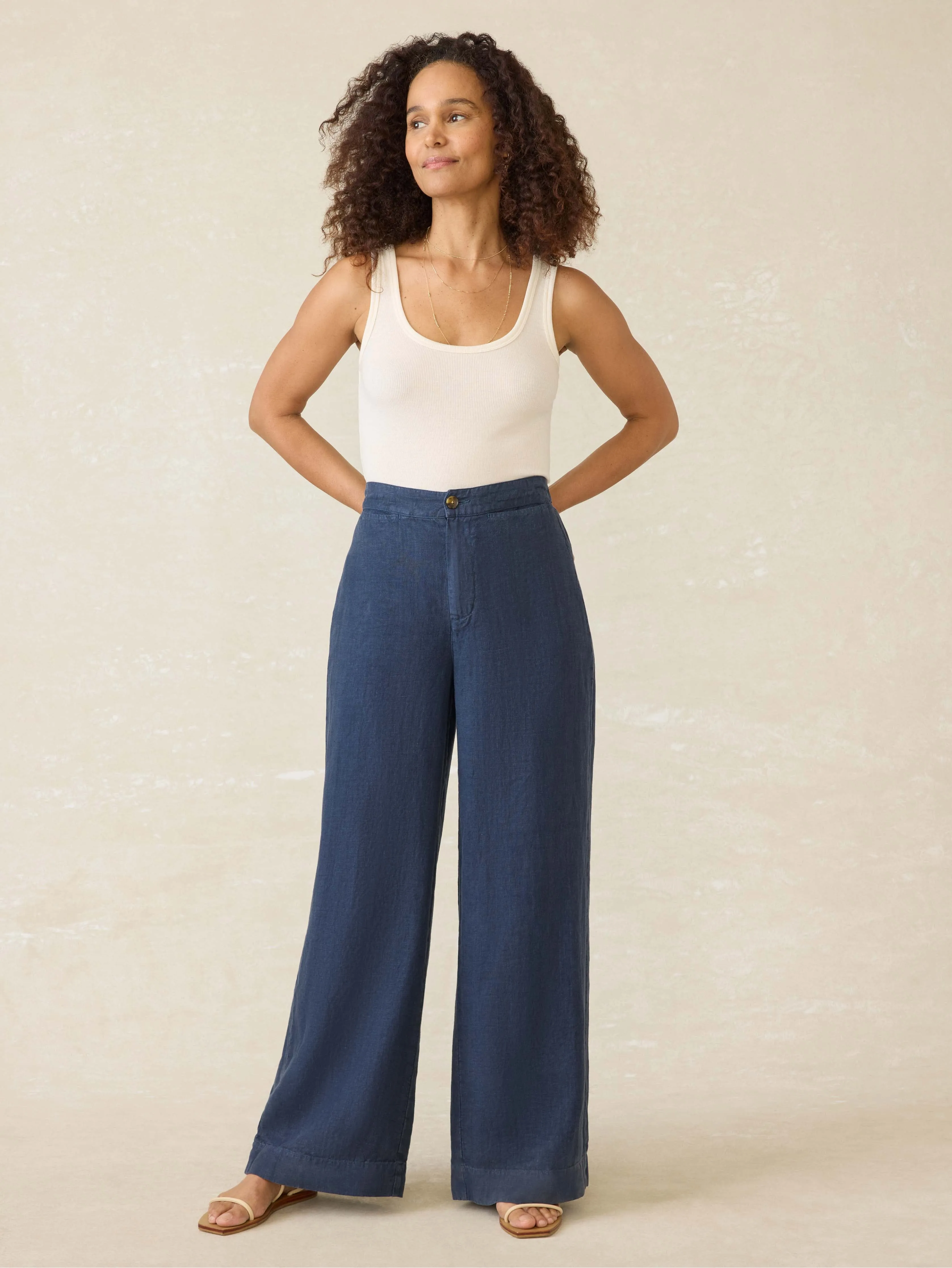 Sun Strider Linen Pant - Deep Sea Navy sold by Faherty product image thumbnail 4
