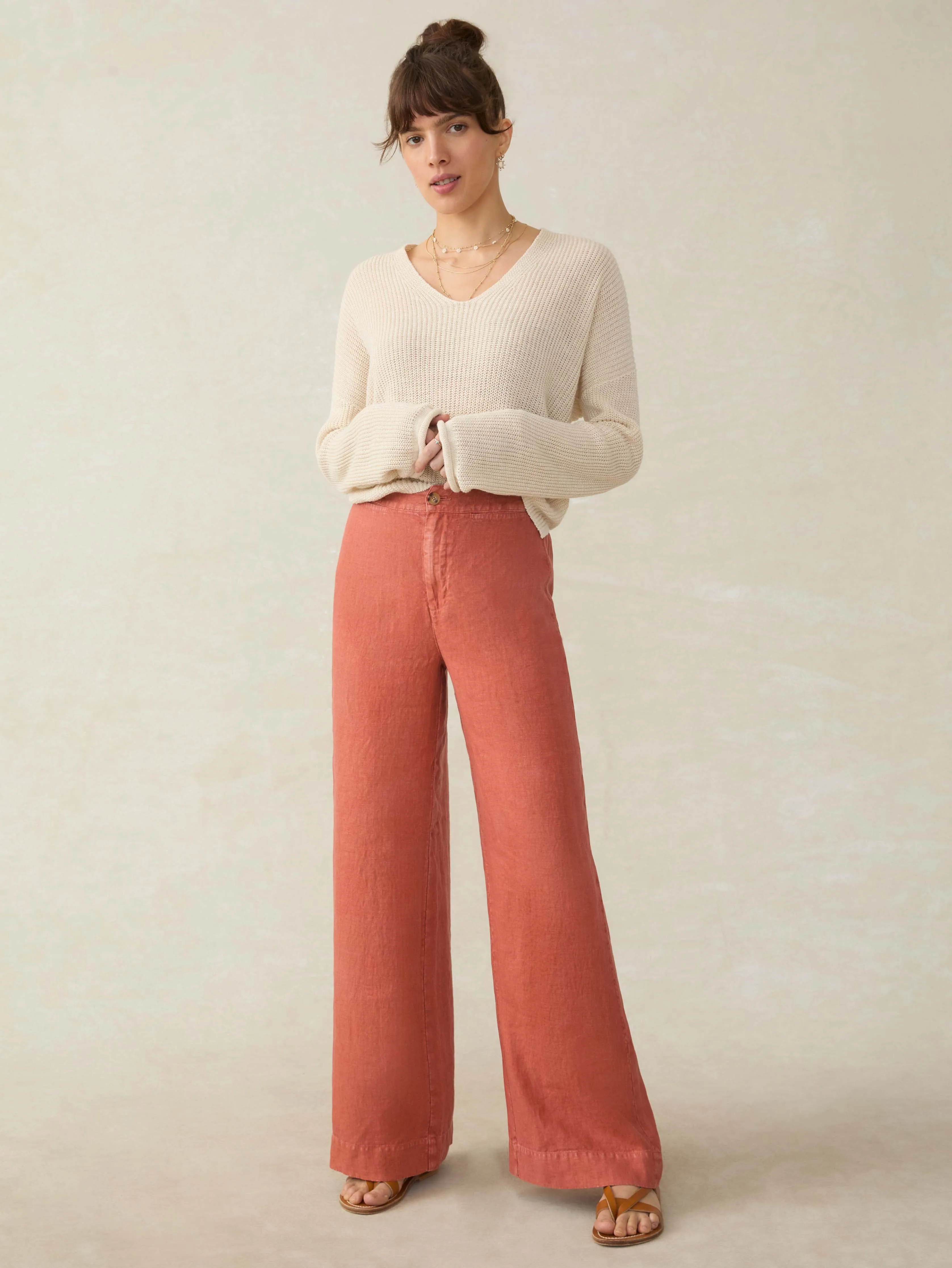 Sun Strider Linen Pant - Red Rock sold by Faherty product image thumbnail 4