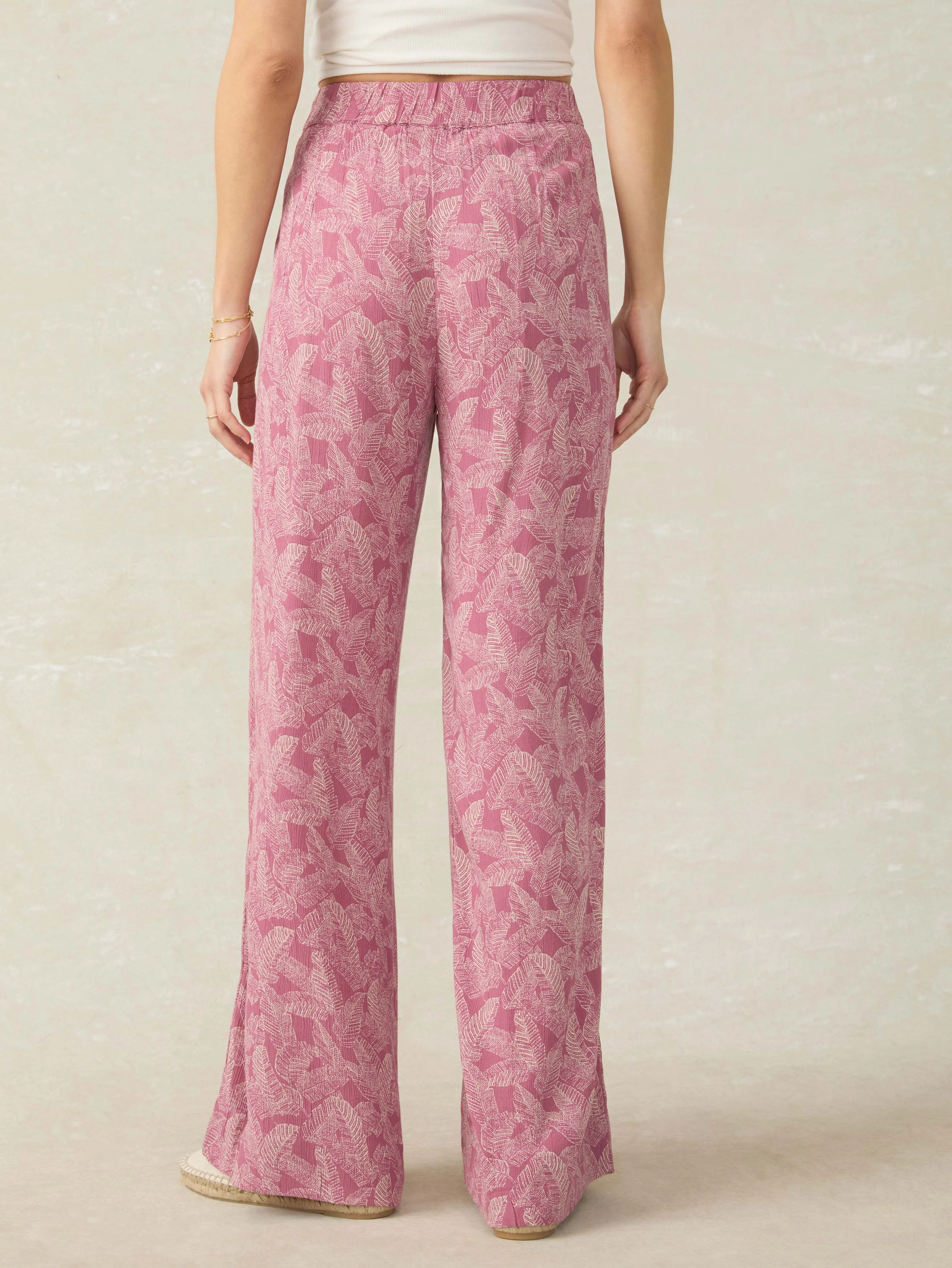 Cabana Pant - Dusty Rose Banana Leaf sold by Faherty product image thumbnail 3
