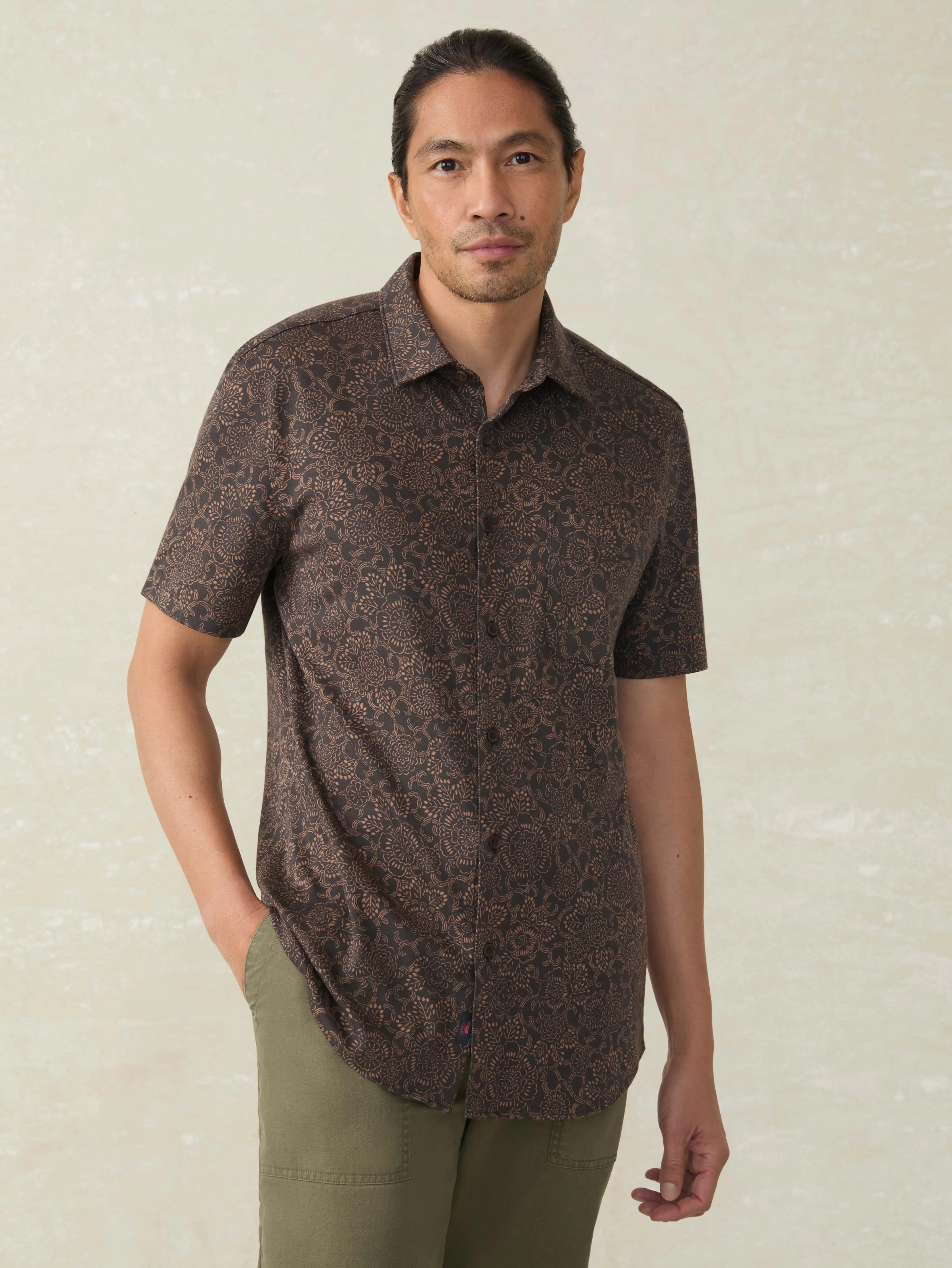 Short-Sleeve Hermosa Shirt - Citrus Blossom sold by Faherty