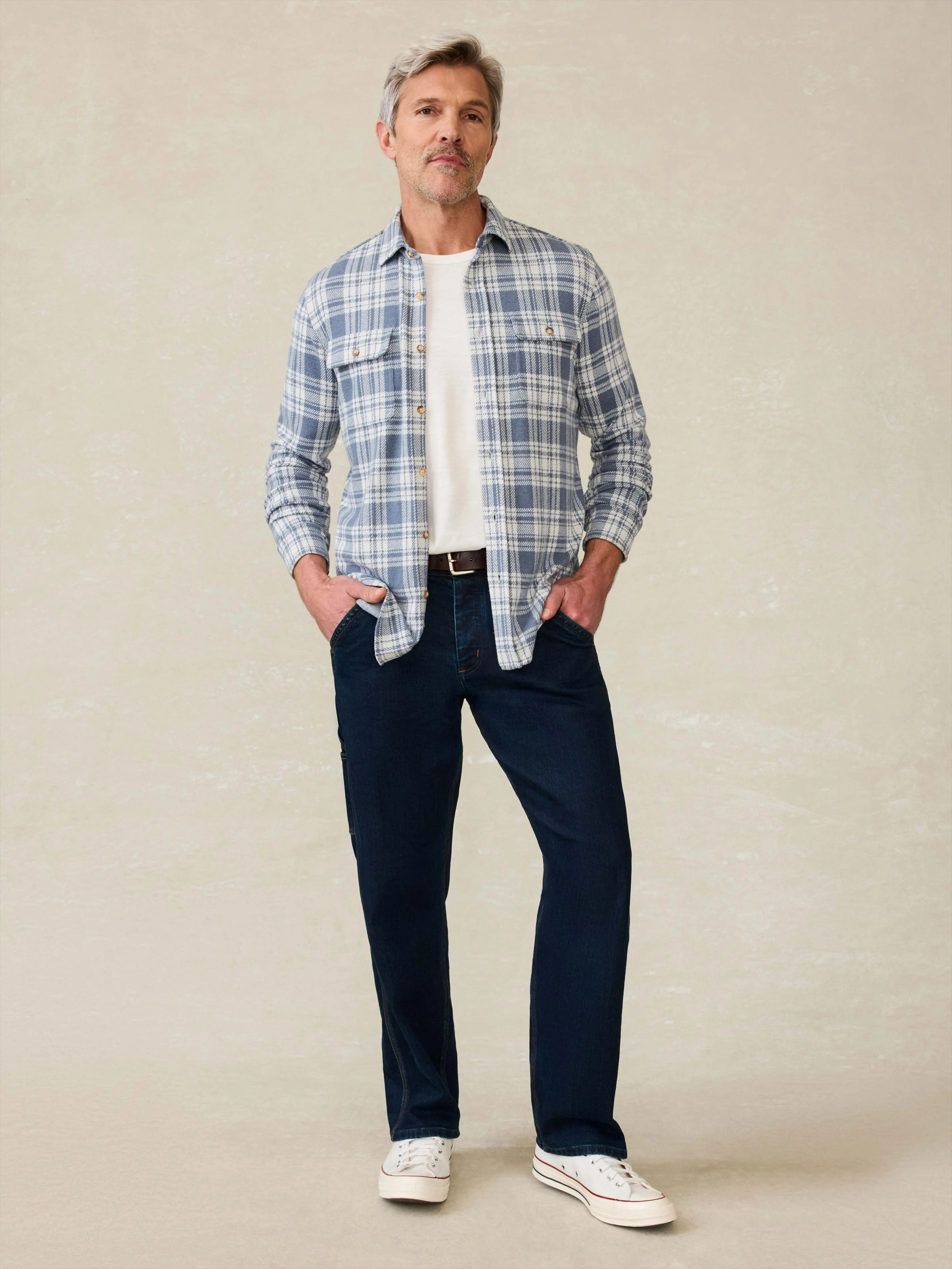 Legend™ Sweater Shirt - Aegean Sand Plaid sold by Faherty product image thumbnail 5