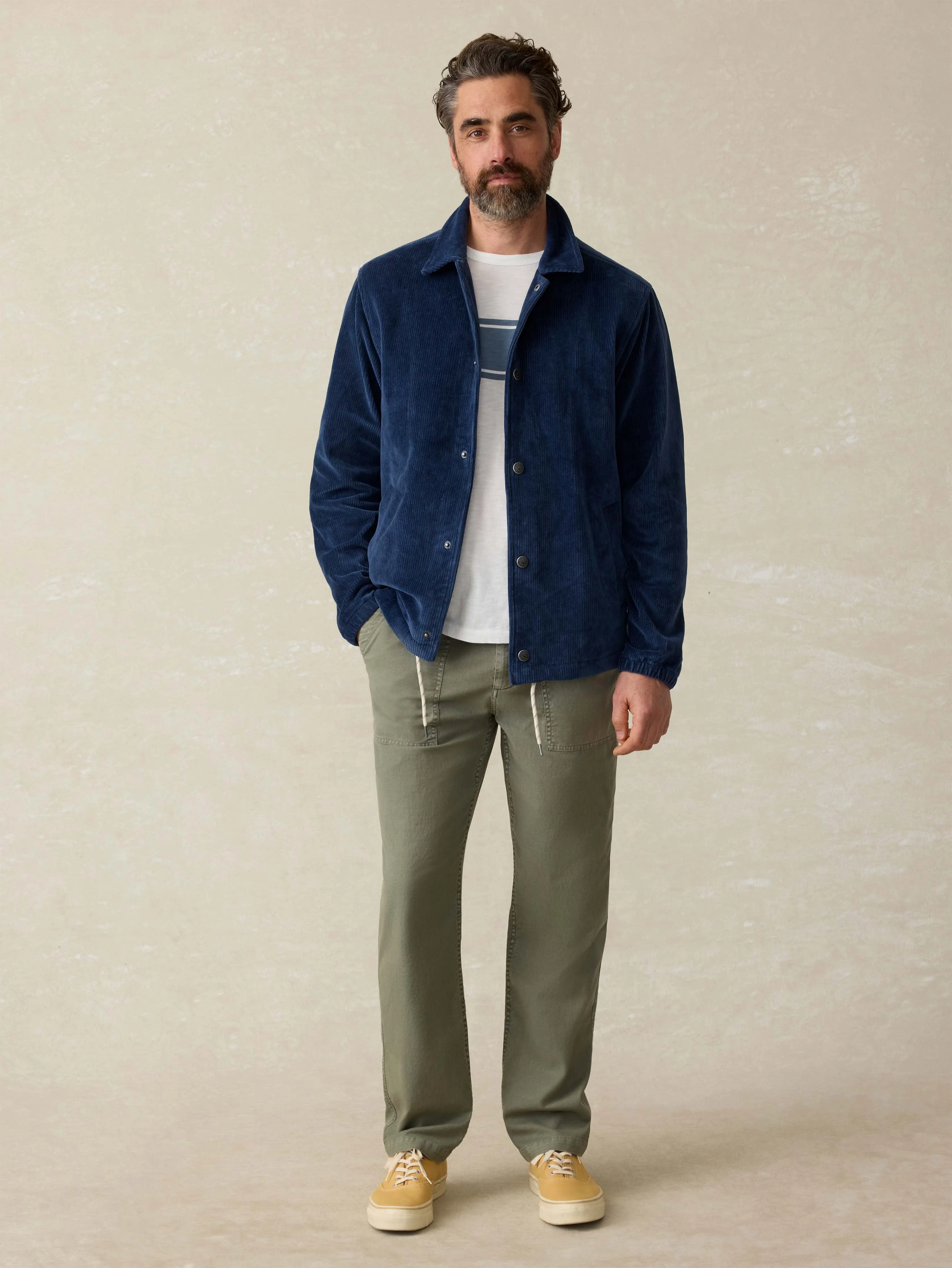 Corduroy Coaches Jacket - Spring Navy sold by Faherty product image thumbnail 3