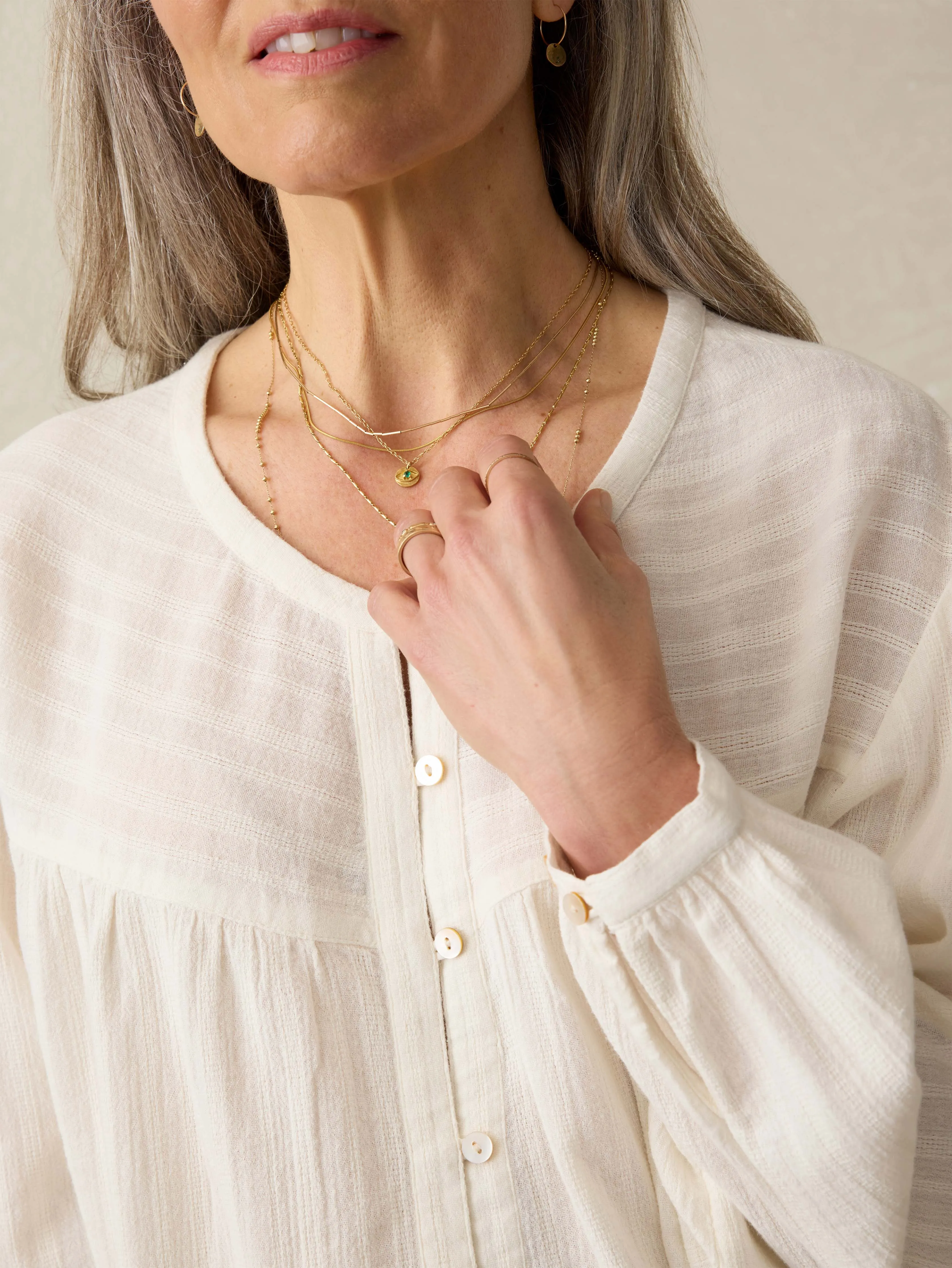 Lena Blouse - Egret sold by Faherty product image thumbnail 2