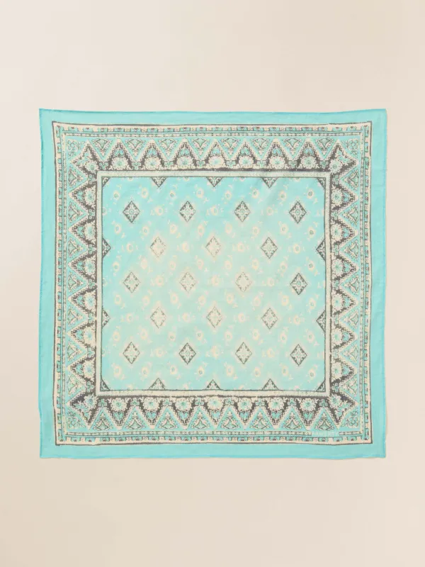 Spring Salutation Bandana - Aqua sold by Faherty