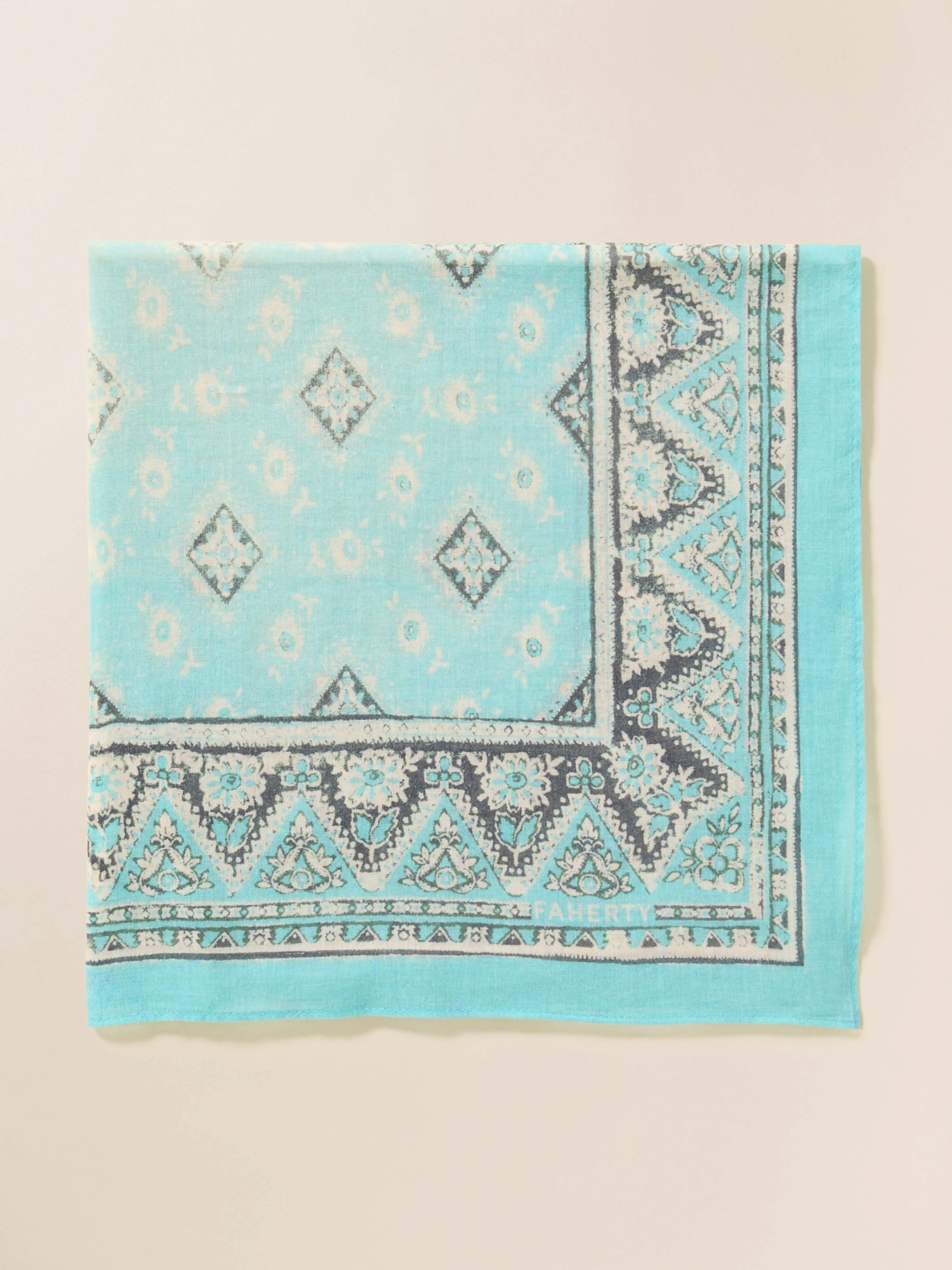 Spring Salutation Bandana - Aqua sold by Faherty product image thumbnail 2