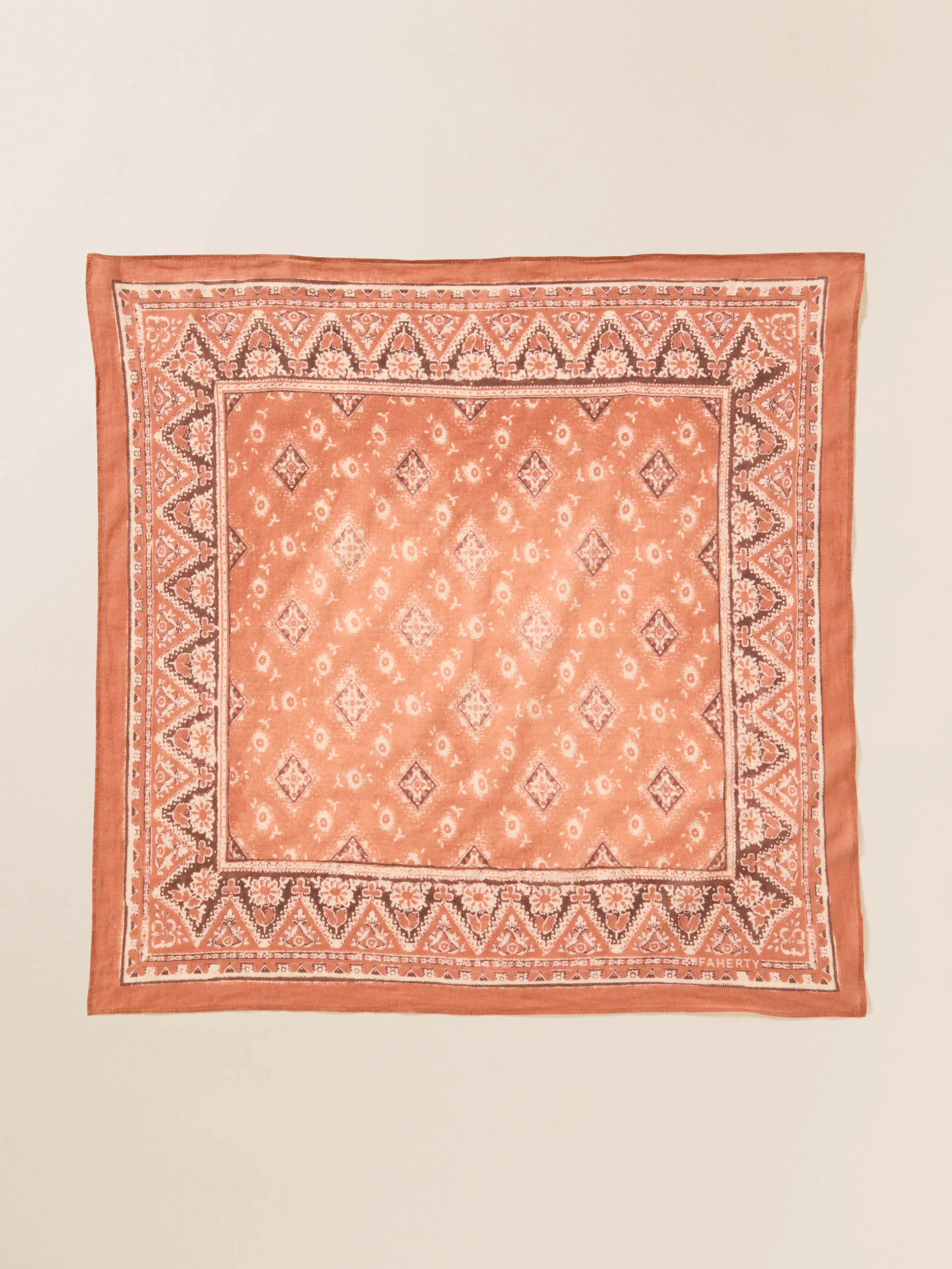 Spring Salutation Bandana - Red Rock sold by Faherty