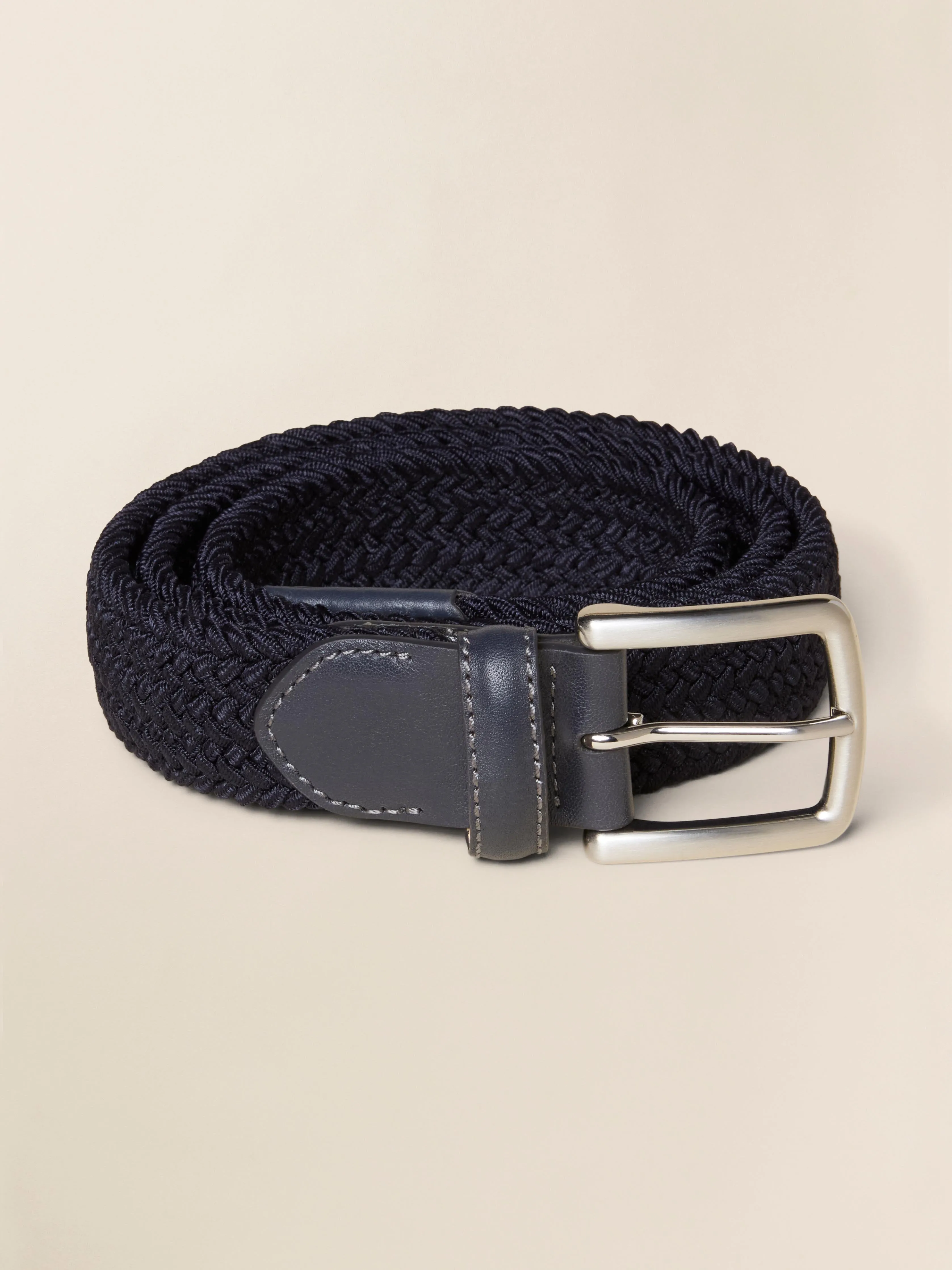 Men's Stretch Woven Belt - Navy sold by Faherty