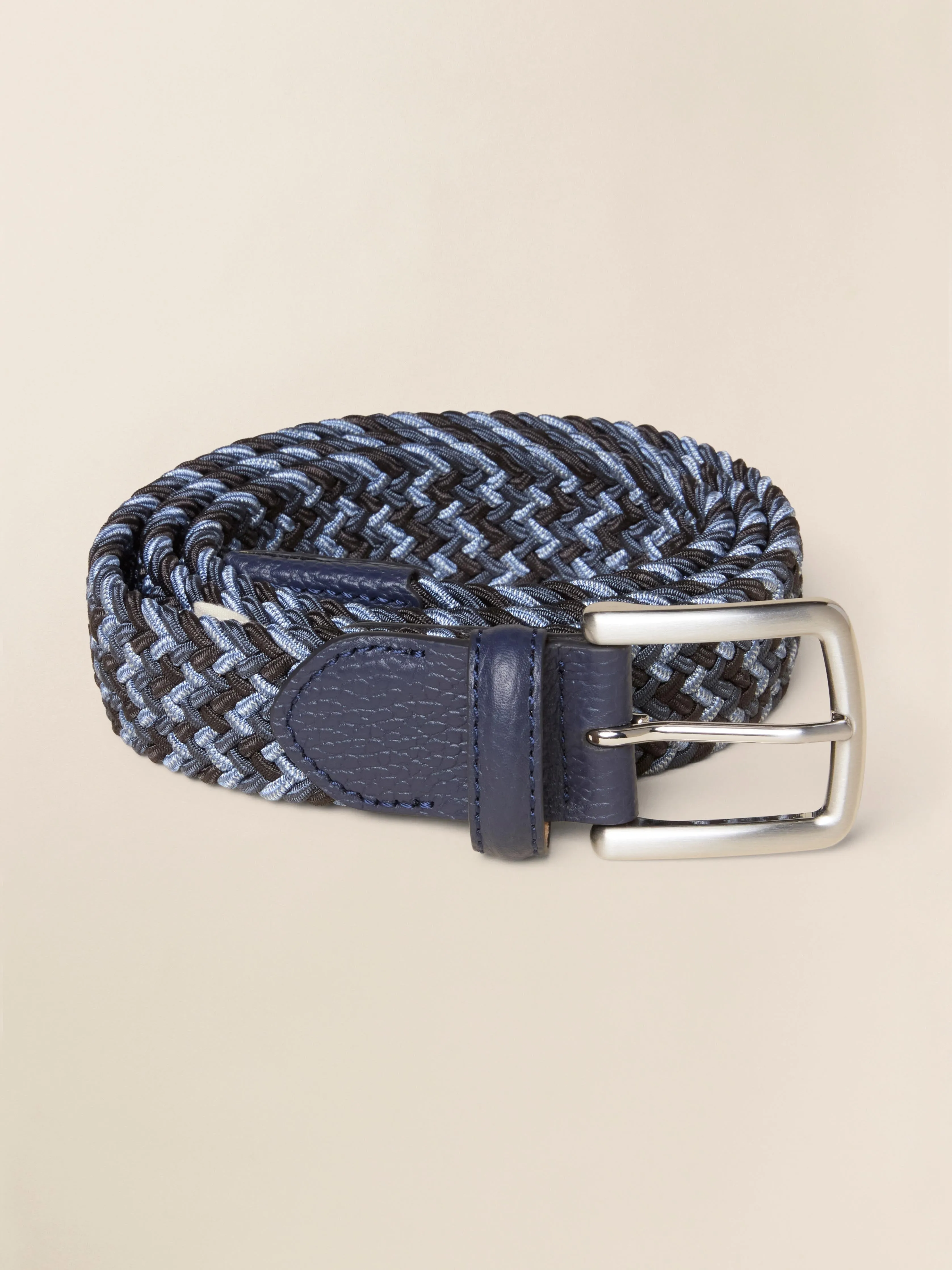 Men's Stretch Woven Belt - Blue Multi sold by Faherty