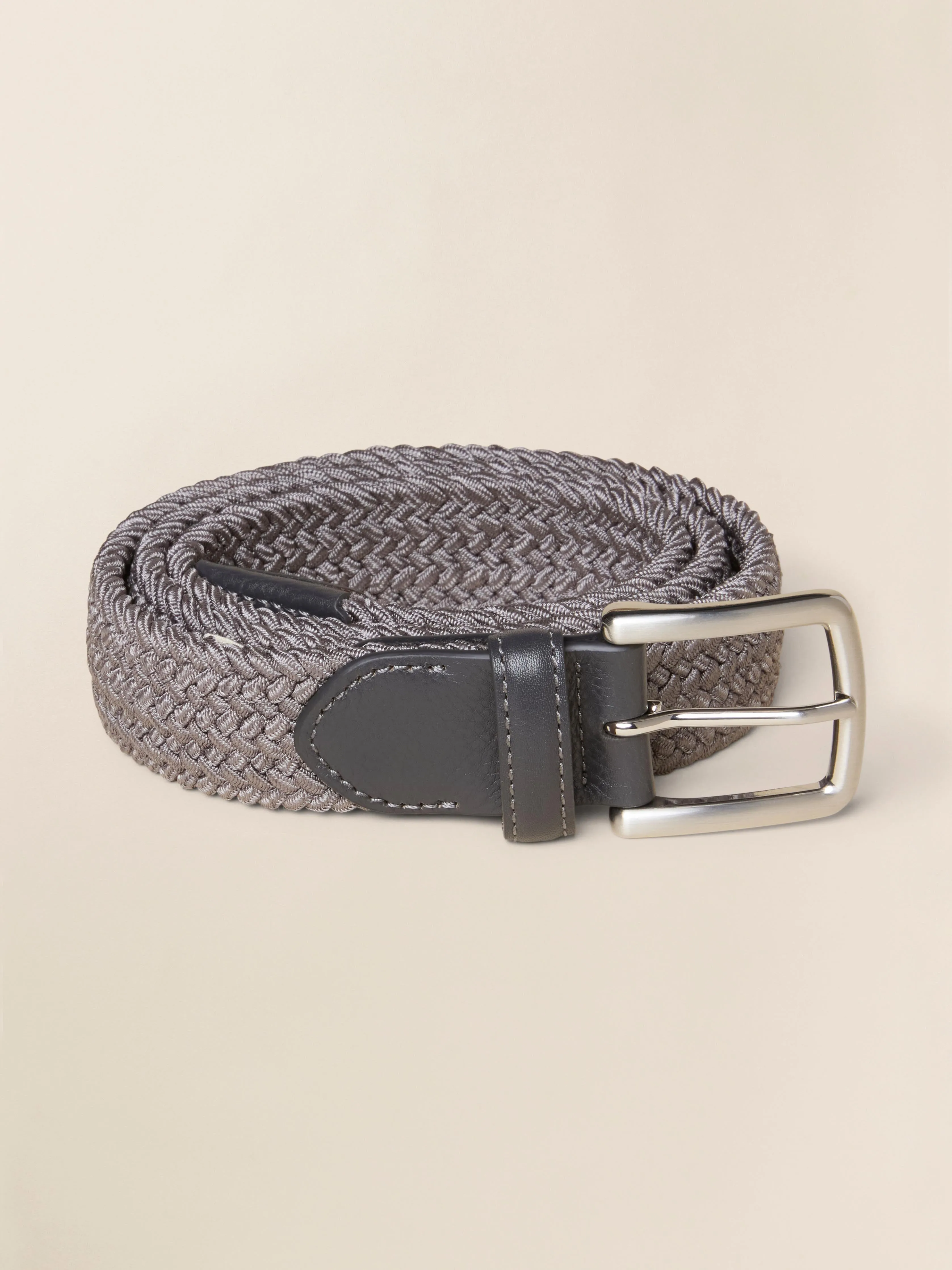 Men's Stretch Woven Belt - Grey sold by Faherty