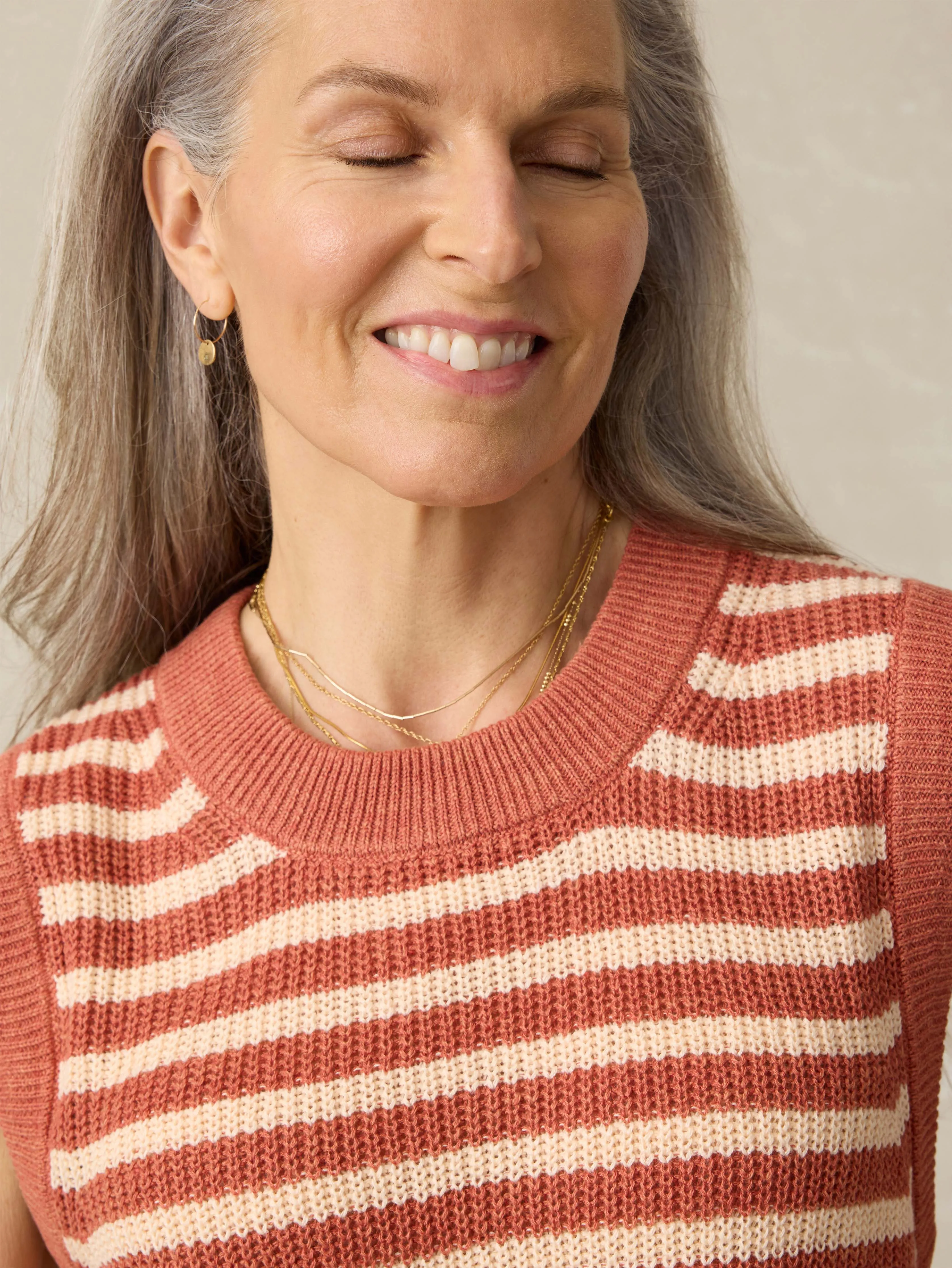 Miramar Linen Sweater Tank - Sandstone Stripe sold by Faherty product image thumbnail 2