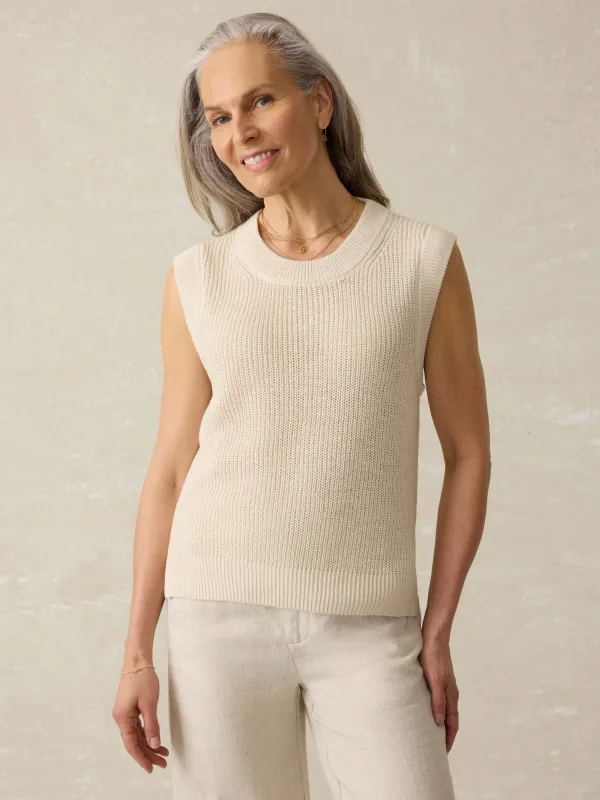 Miramar Linen Sweater Tank - Summer Sand sold by Faherty