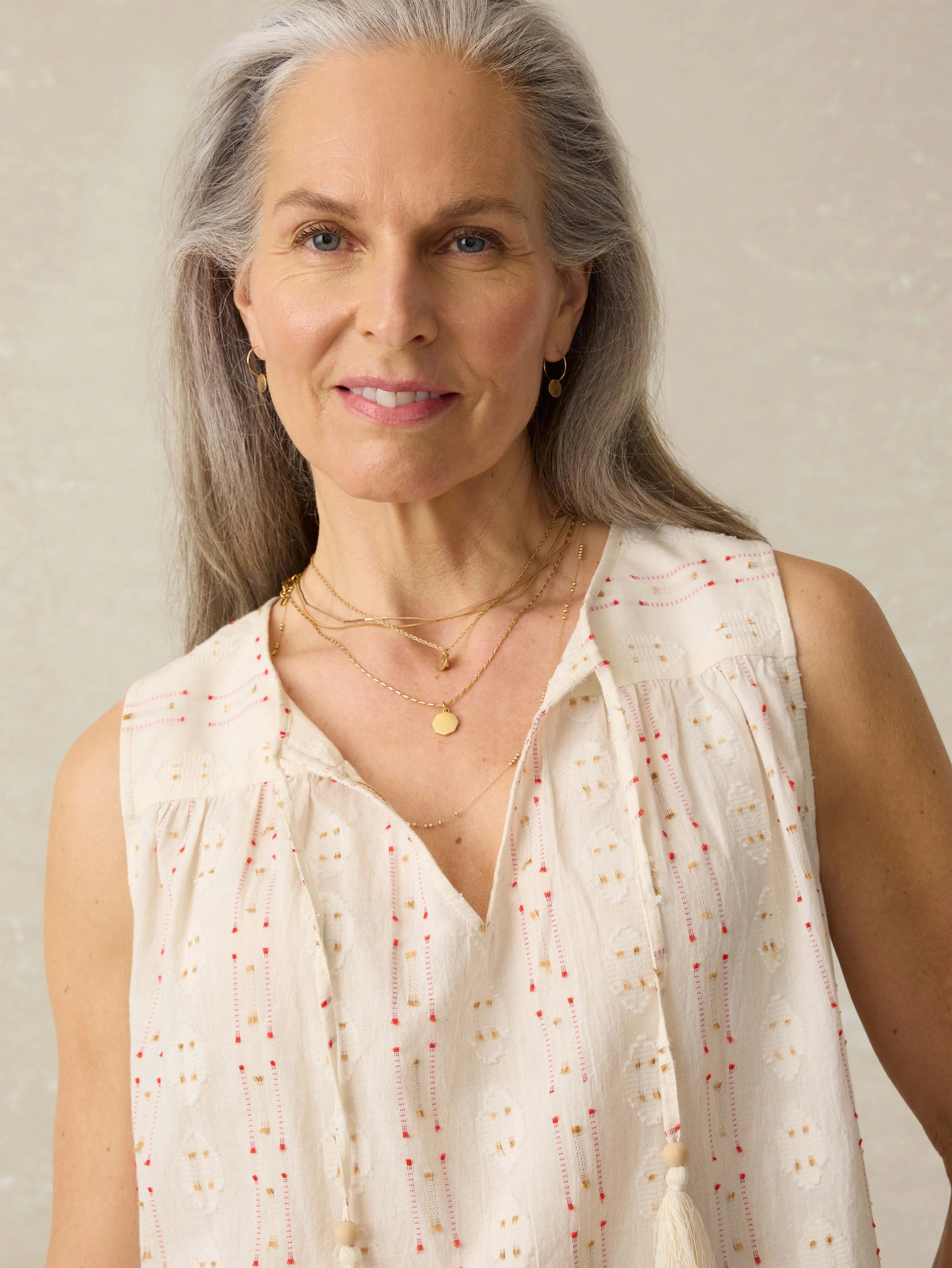 Skylar Blouse - Sunburst Dobby sold by Faherty product image thumbnail 4