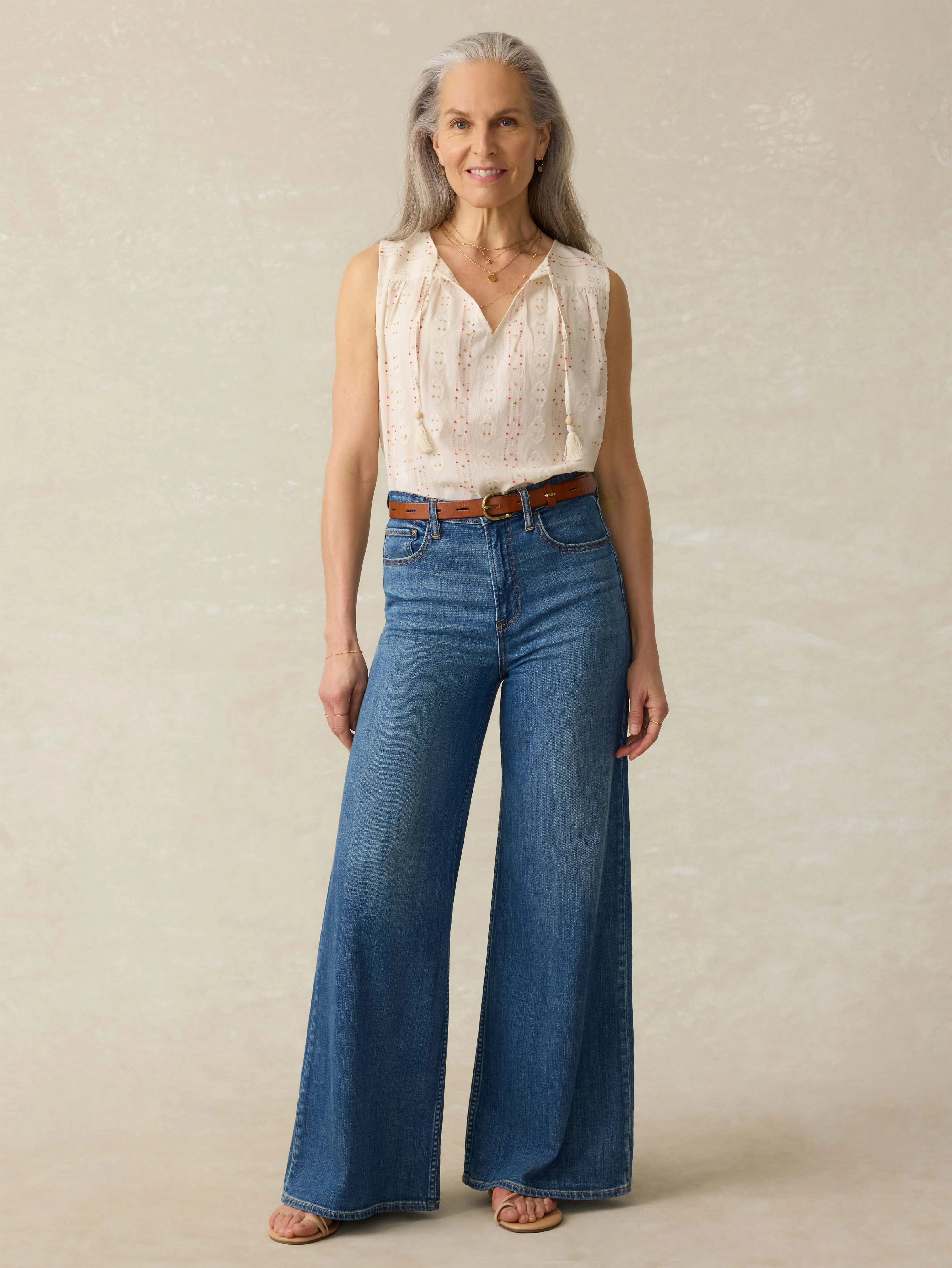 Skylar Blouse - Sunburst Dobby sold by Faherty product image thumbnail 2