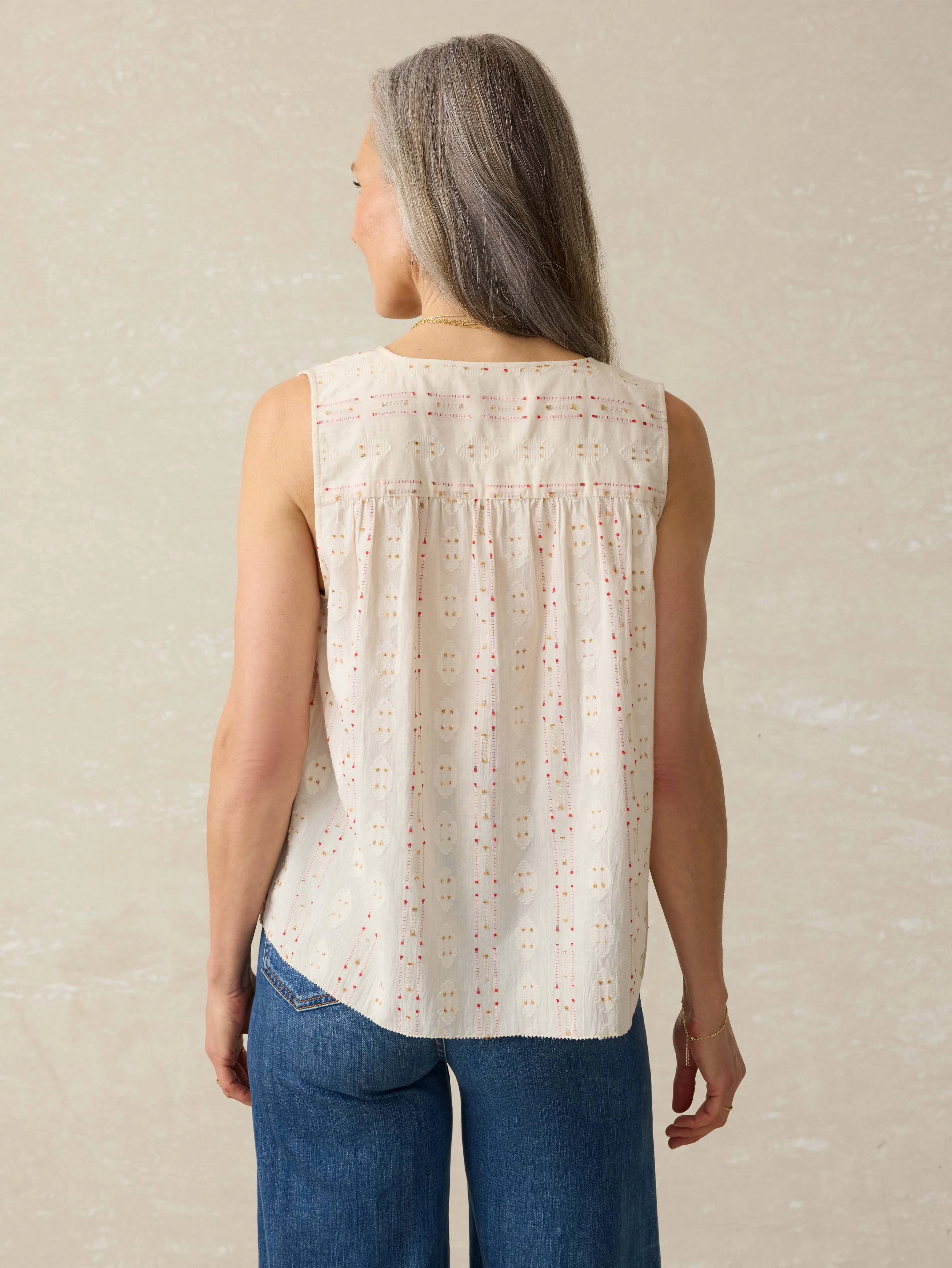Skylar Blouse - Sunburst Dobby sold by Faherty product image thumbnail 3