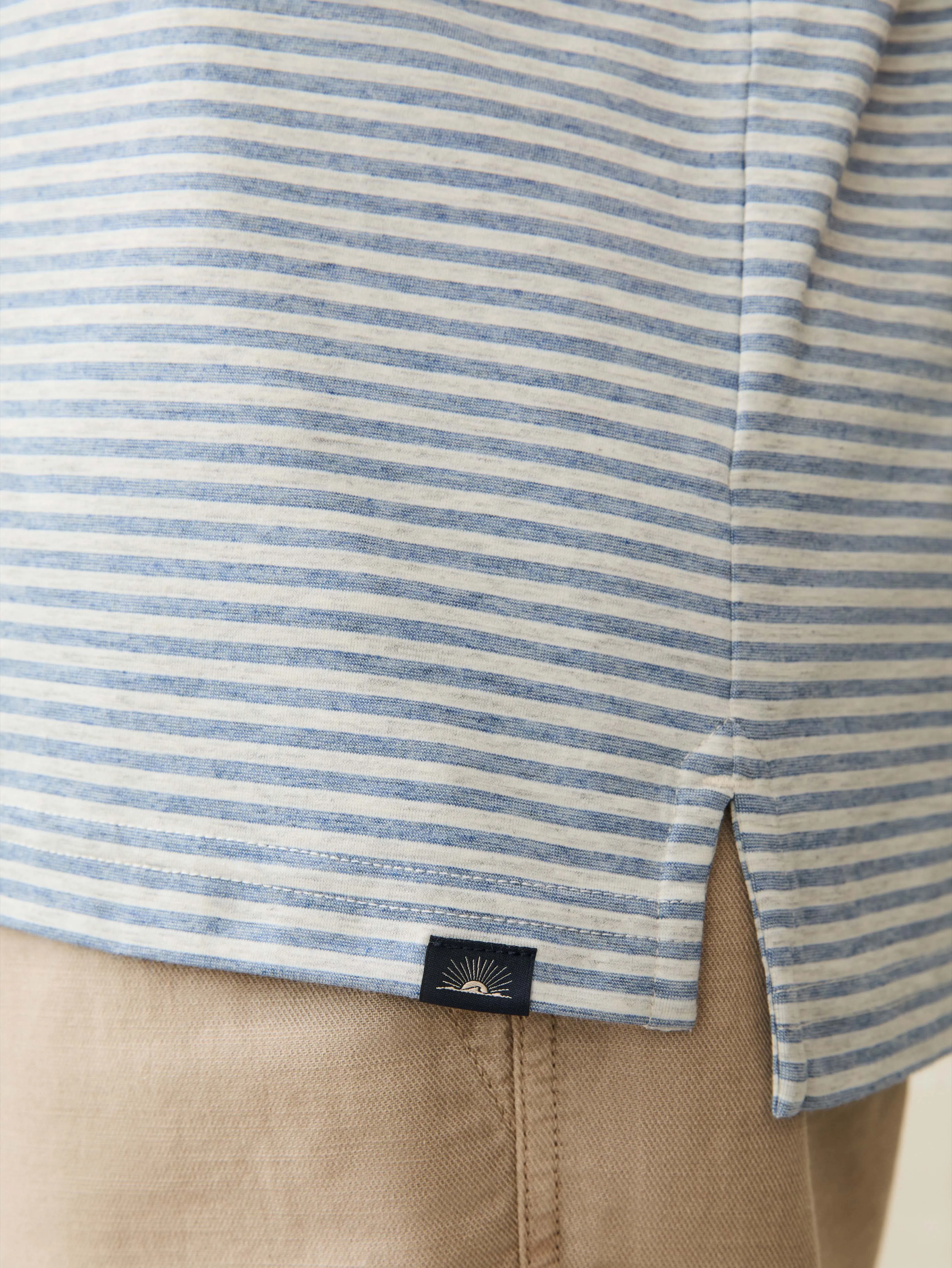 Short-Sleeve Movement™ Polo Shirt - Long Valley Stripe sold by Faherty product image thumbnail 3