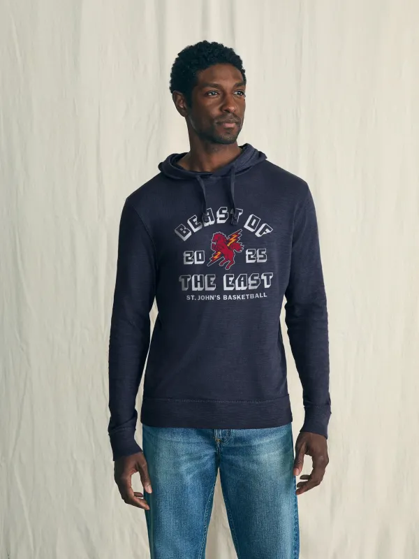 St. John's Sunwashed Slub Hoodie - Blue Nights sold by Faherty