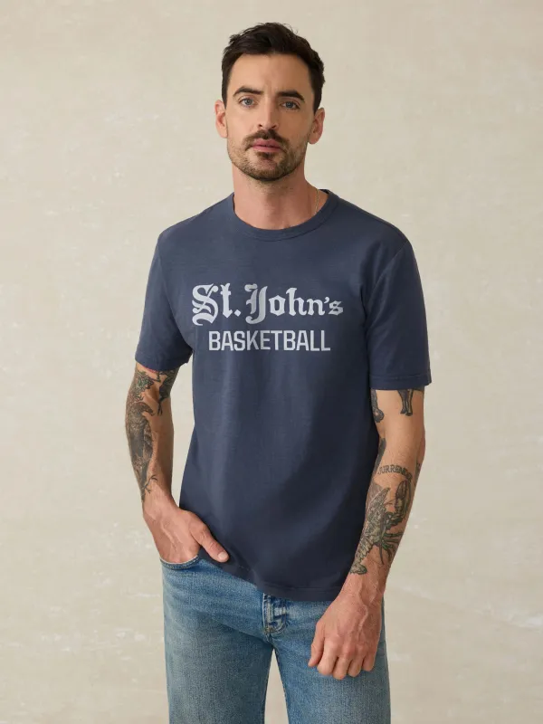 St. John's Sunwashed Tee - Dune Navy sold by Faherty