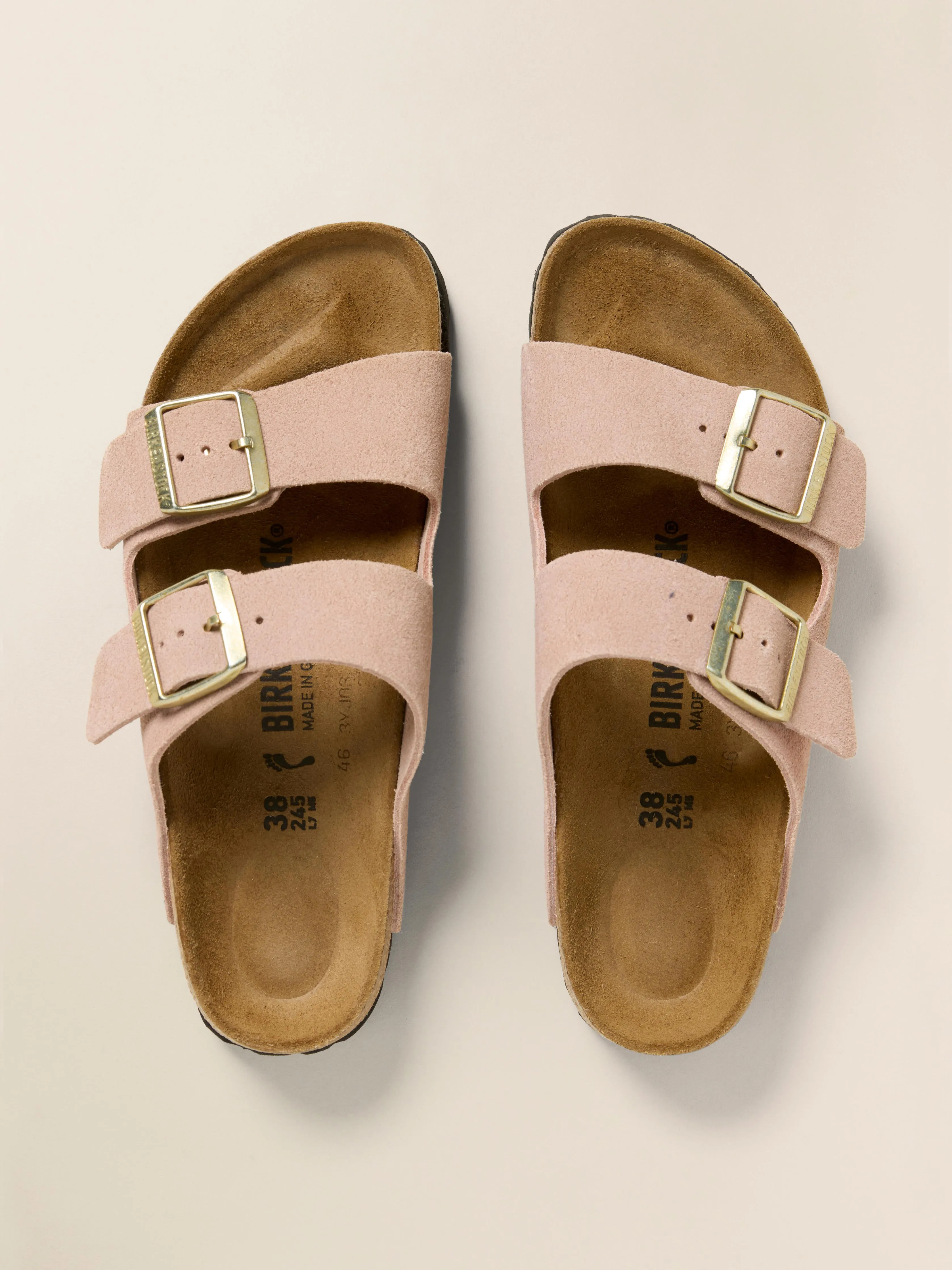 Birkenstock Suede Arizona - Light Rose sold by Faherty