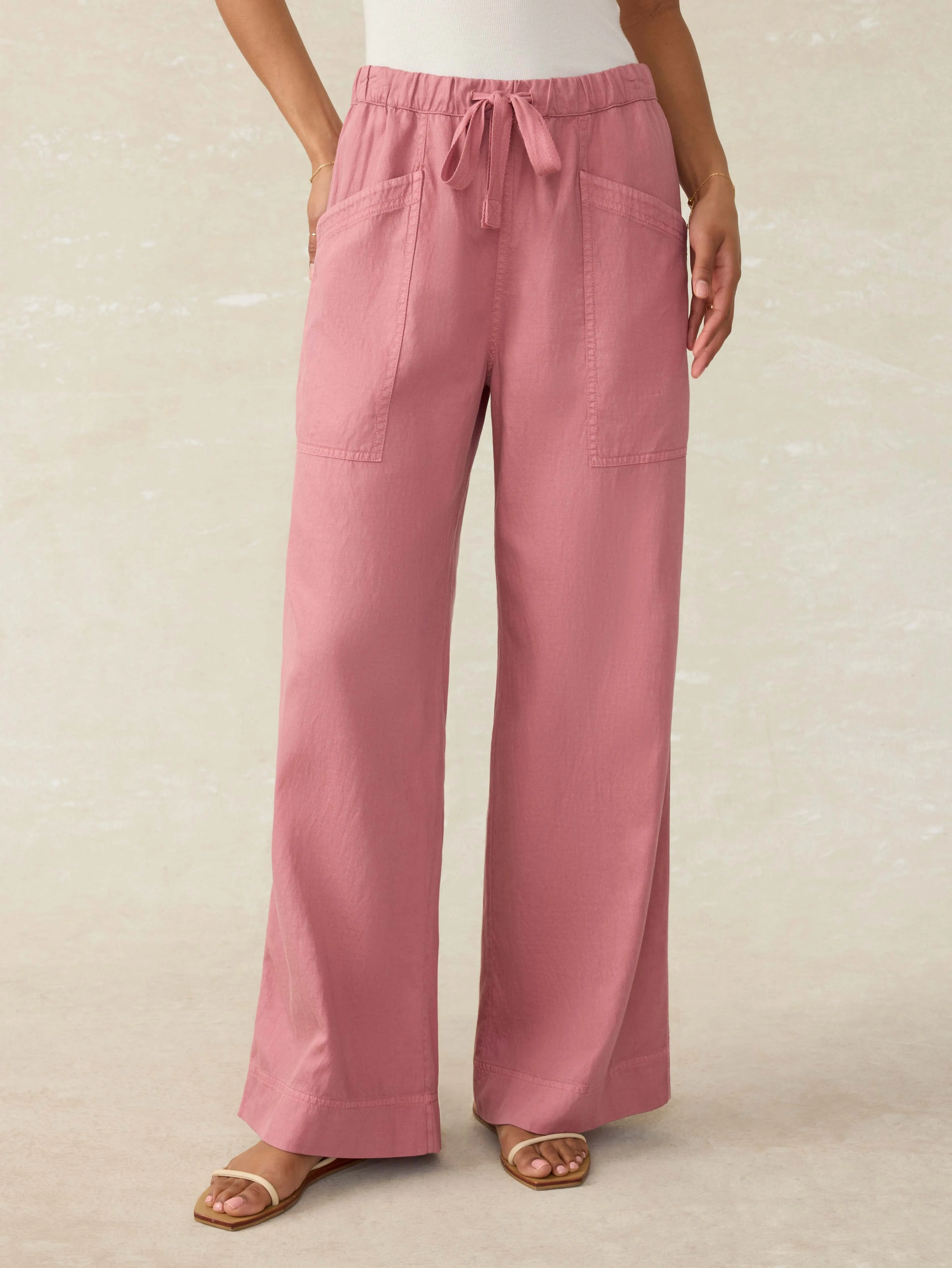 Topanga Drape Pant - Withered Rose sold by Faherty
