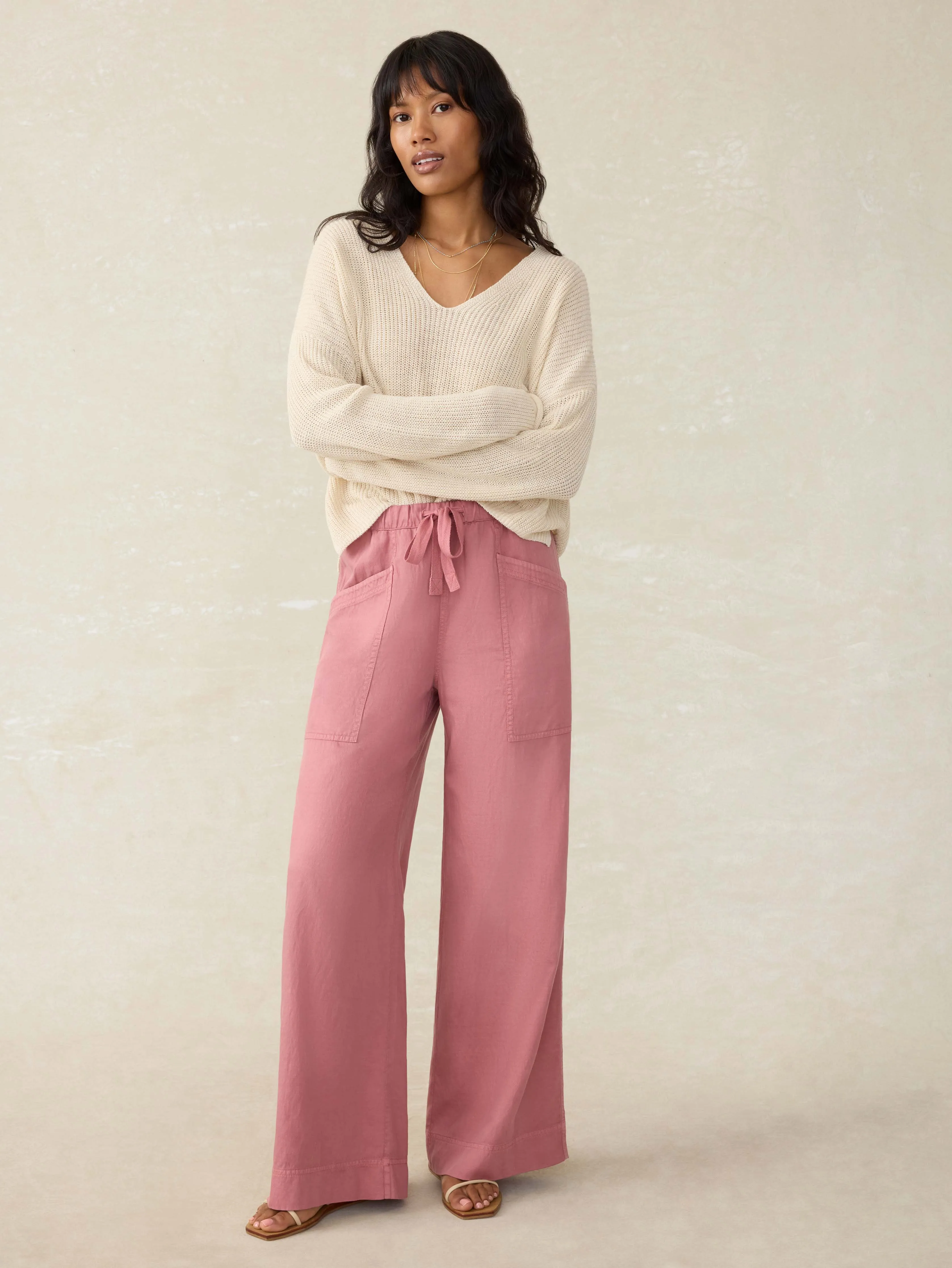 Topanga Drape Pant - Withered Rose sold by Faherty product image thumbnail 5
